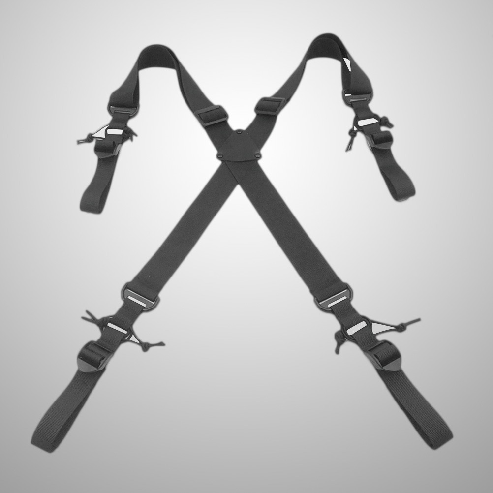 Black Adjustable Heavy Duty Suspenders Bag Durable X Back for Outdoor Work