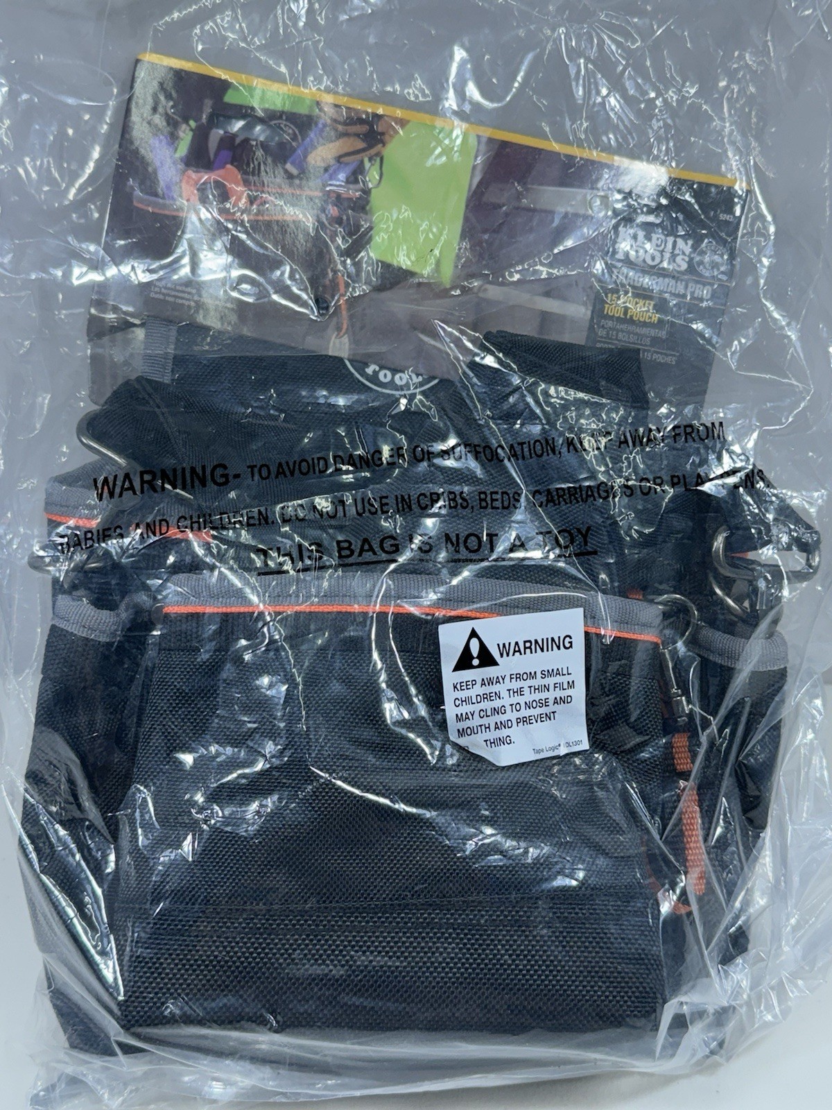 Klein Tools Tradesman Pro 15-Pocket Tool Pouch Holster in Black & Orange 5243