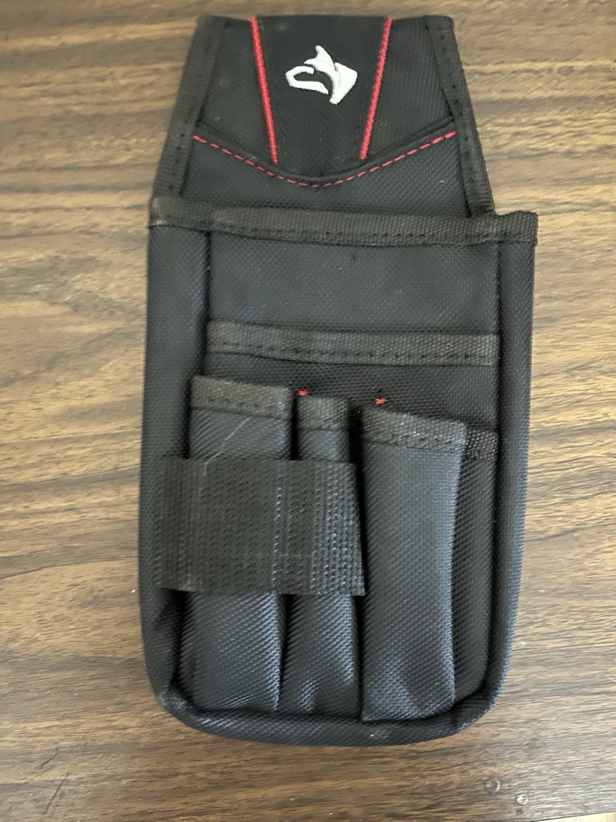 Husky 7-Pocket Utility Tool Belt Pouch – Black/Red – Heavy Duty
