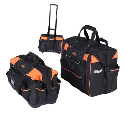 18″ Rolling & Duffle Tool Bag – 2 Pack – Portable with Wheels – Water