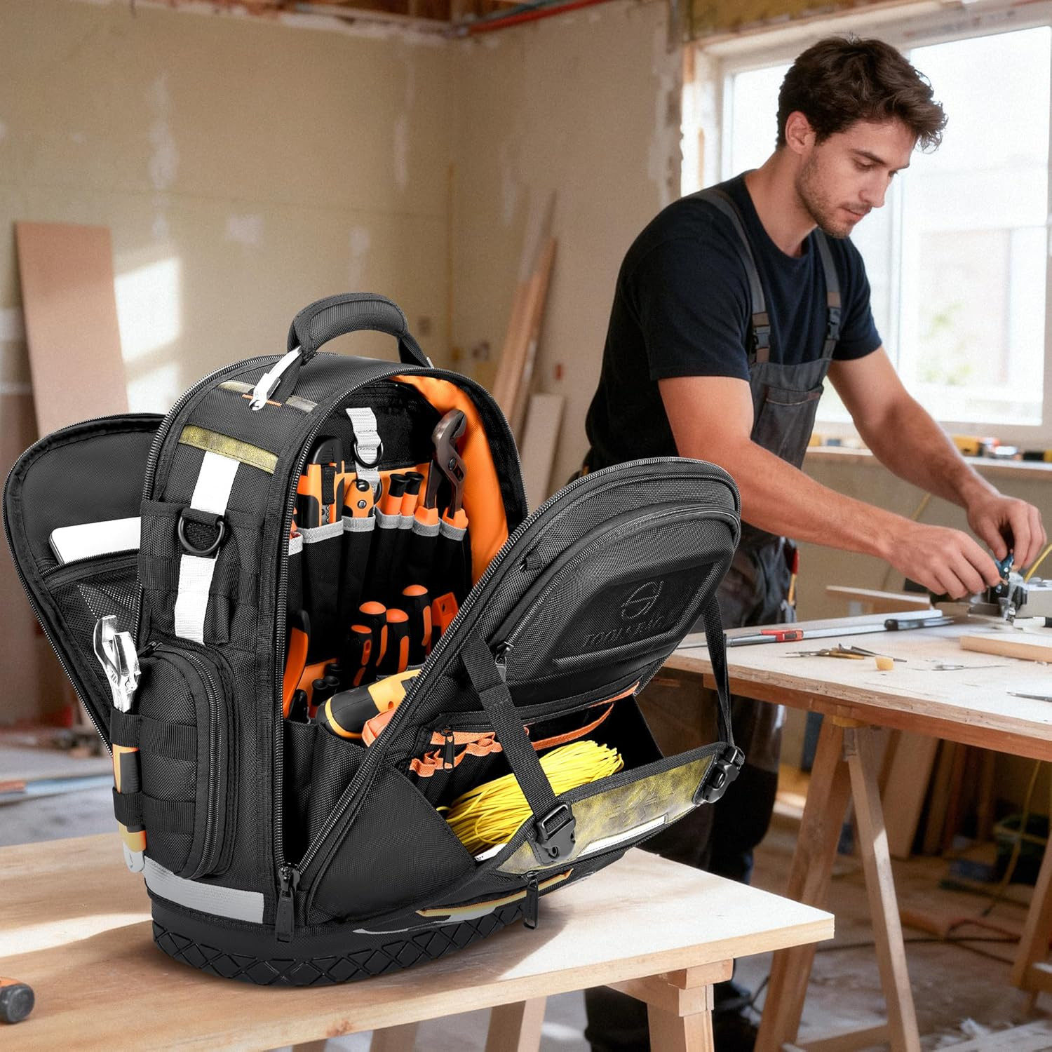 Heavy Duty Tool Backpack with 78 Pockets & Loops – Ideal for Electricians