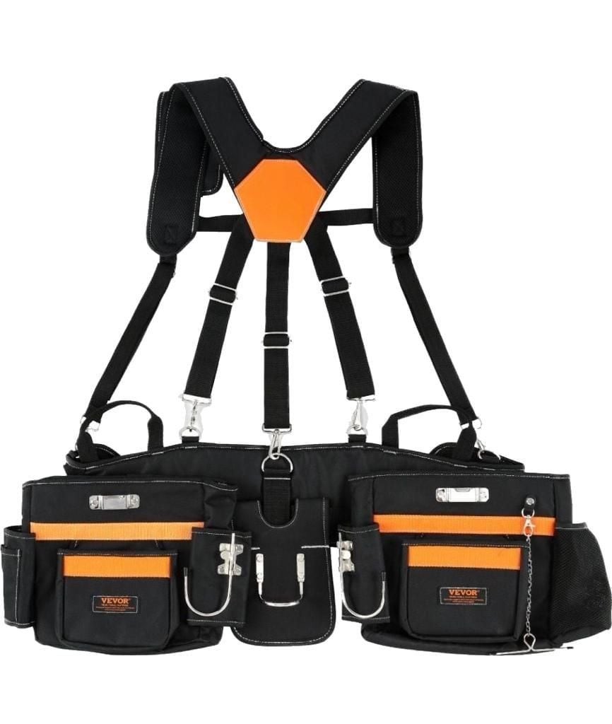 VEVOR Tool Belt with Suspenders, 29 Pockets, 600D Polyester, Model ZL-GJD-0215