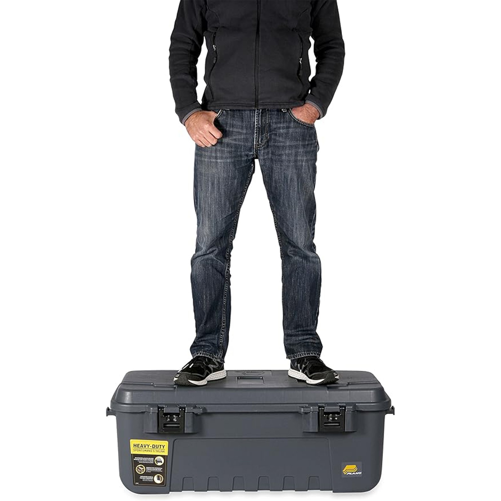 Plano 3 Pack Storage Trunk with Wheels, Lockable Sportsman Box, 108 Quart, Gray