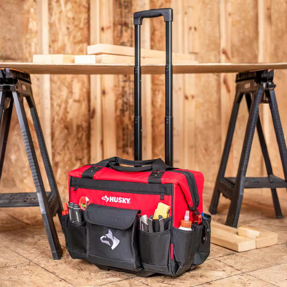 Husky 18 In. 18 Pocket Rolling Tool Bag