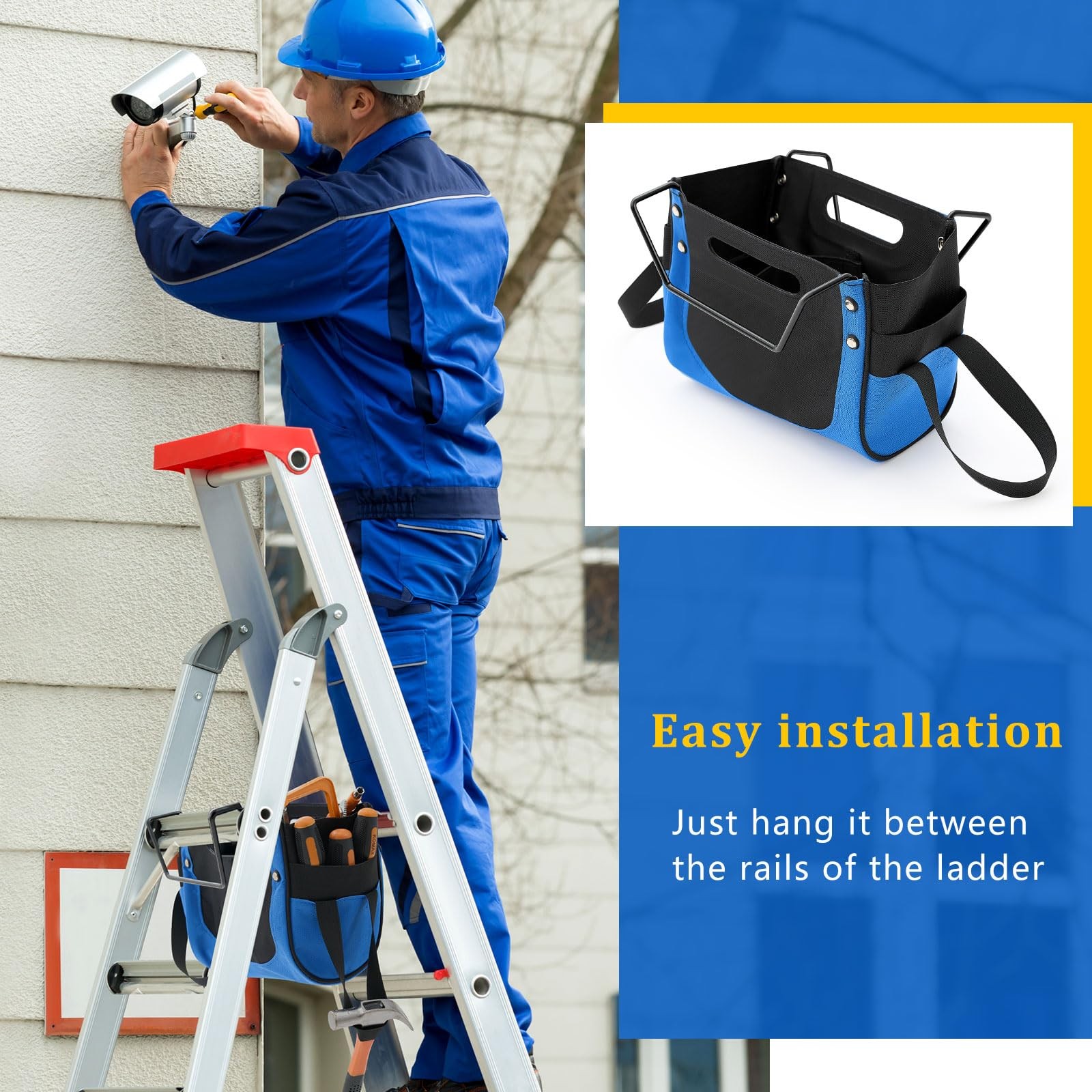 Ladder Tool Holder Giant Ladders Pouch Upgrade Cargo Elastic Storage Bag Heav…