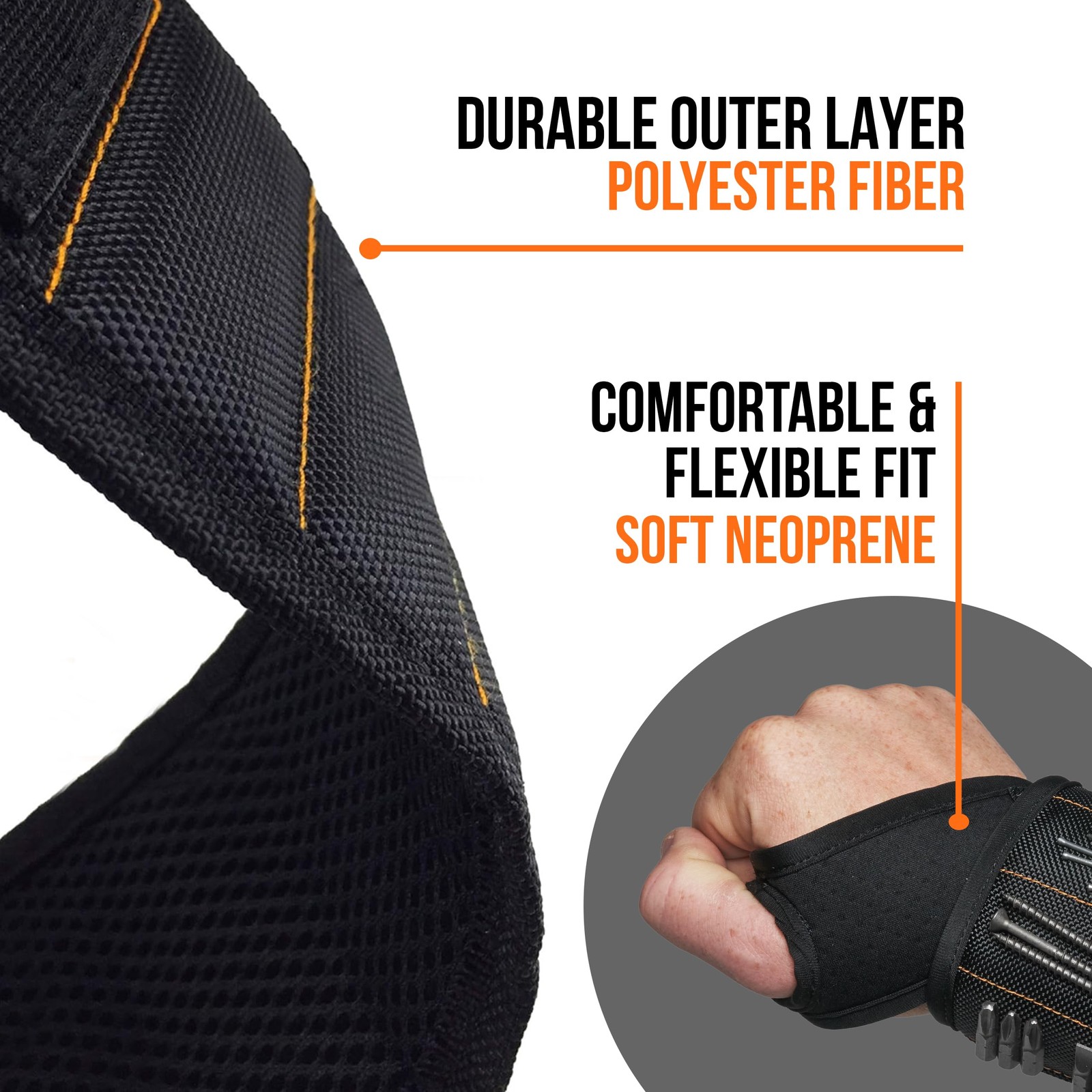 Magnetic Wristband, Thumb Loop for Holding Screws, Nails, Drill Bits for Men …