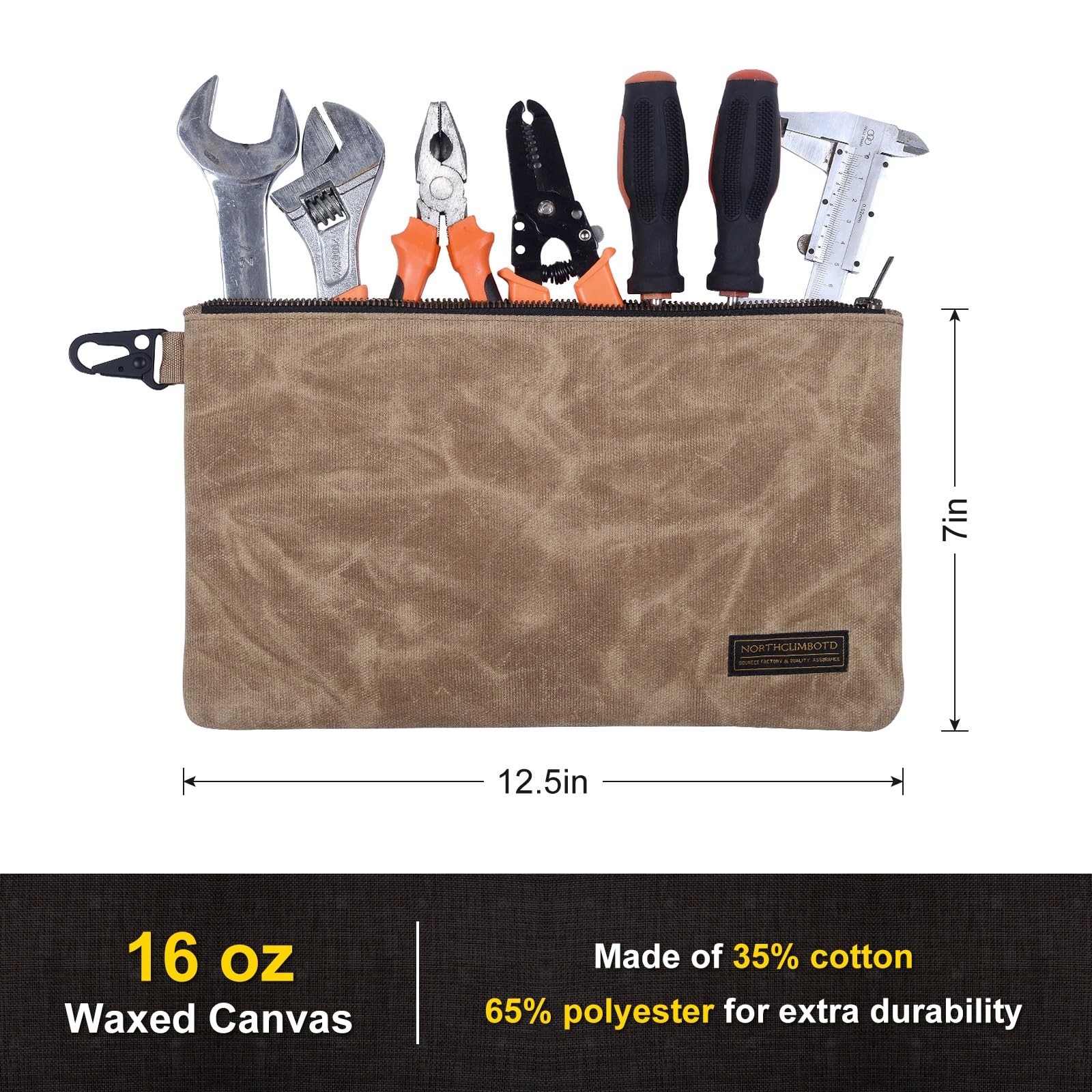 Heavy-Duty Canvas Tool Bag, Multipurpose Storage Pouch, Pouches for Organizat…