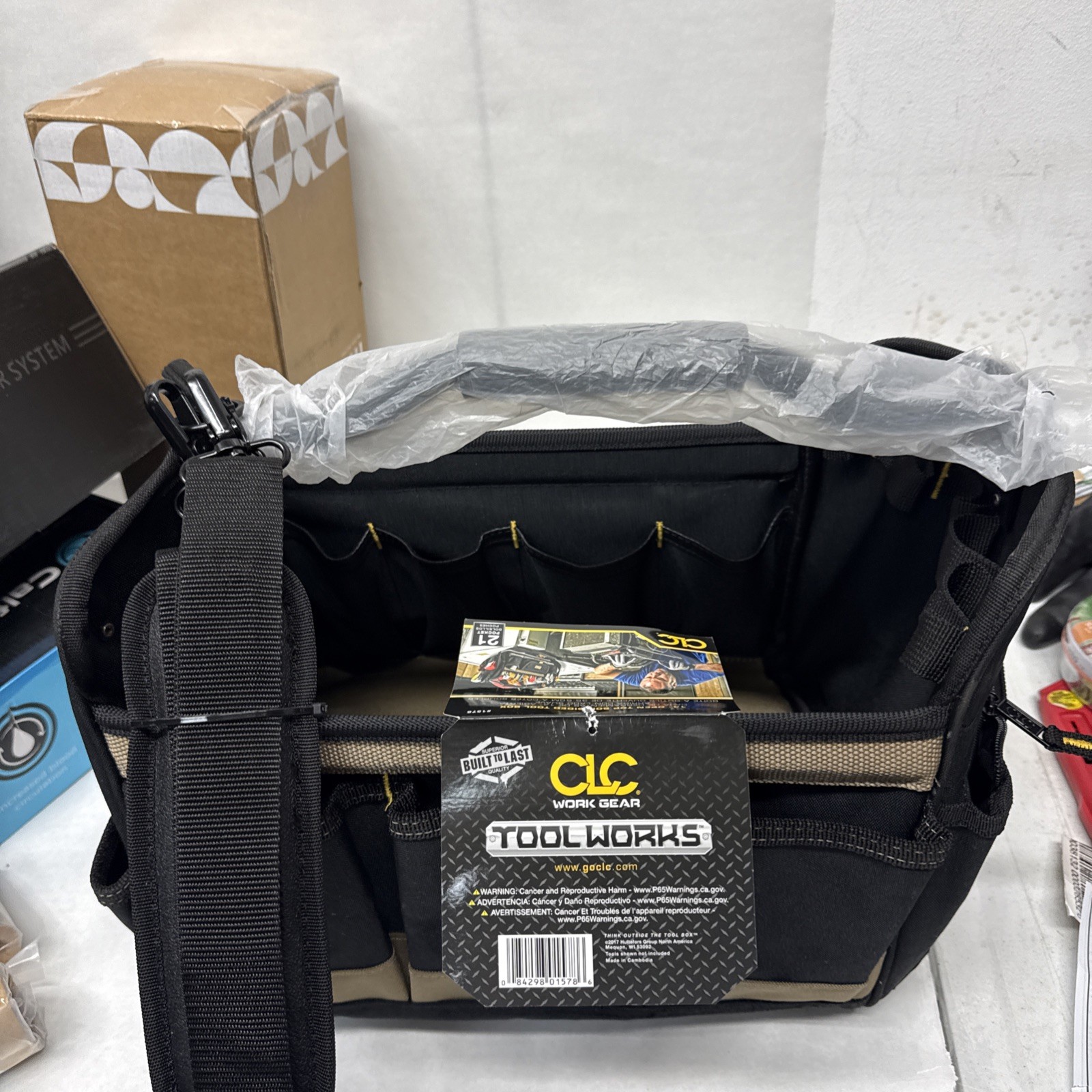Clc Work Gear 1578 Tool Tote, Black, Polyester, 21 Pockets
