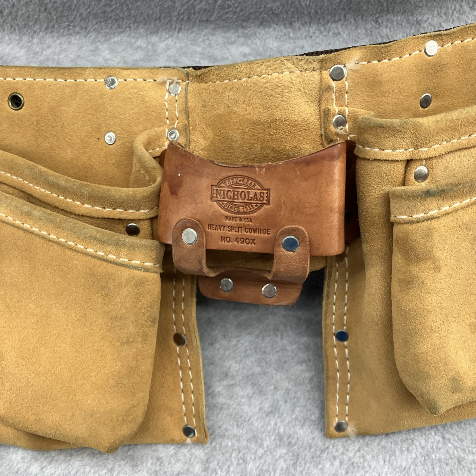 McGuire-Nicholas Carpenter Apron Heavy Split Cowhide Leather Tool Belt # 490X