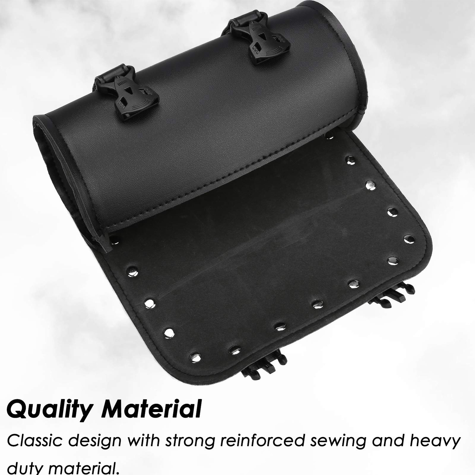 Motorcycle Tool Bag, Motorcycle Fork Bag PU Leather Universal Saddlebag Front…