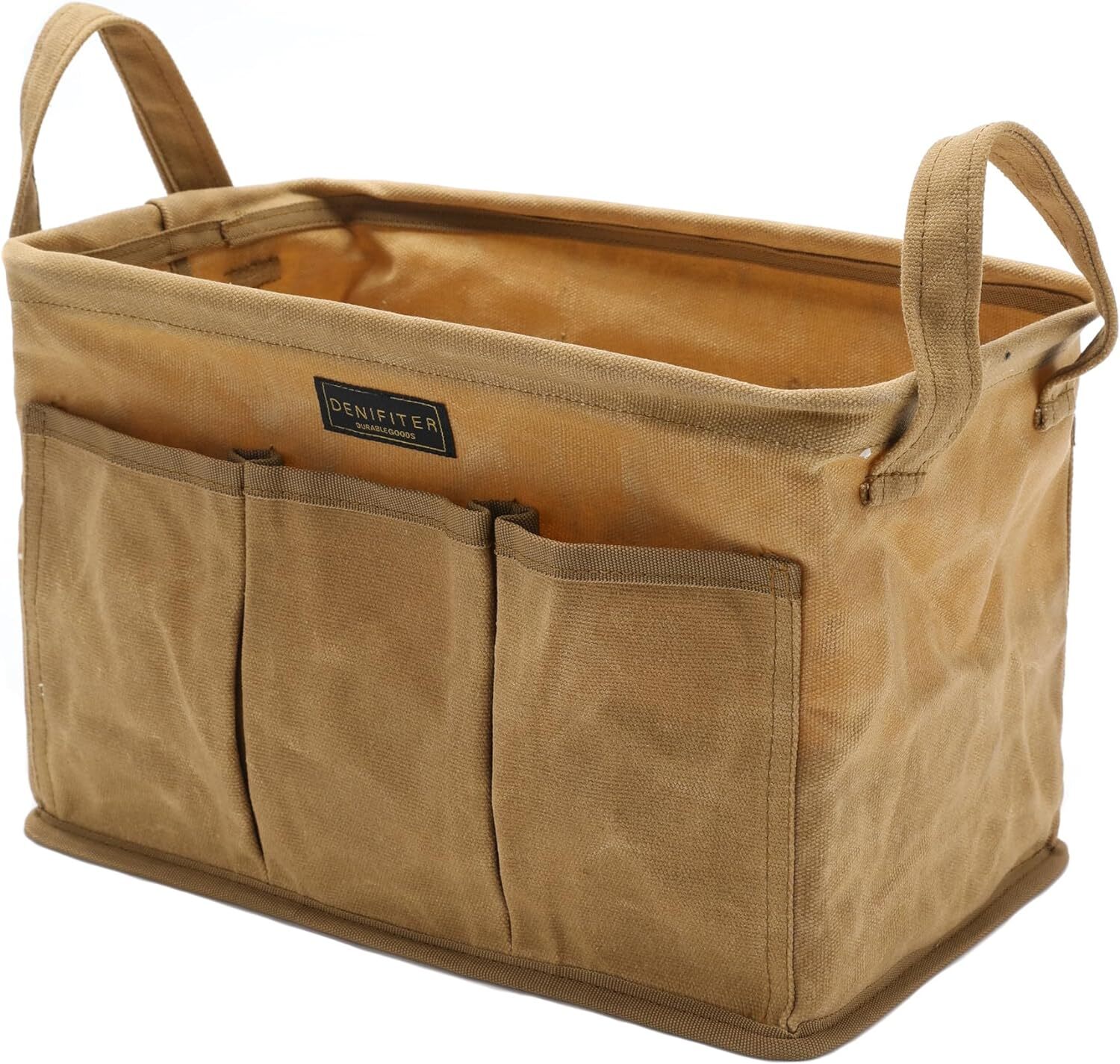 Denifiter Tool Pouch, Heavy Duty 16oz Waxed Canvas Bag, Khaki-Single