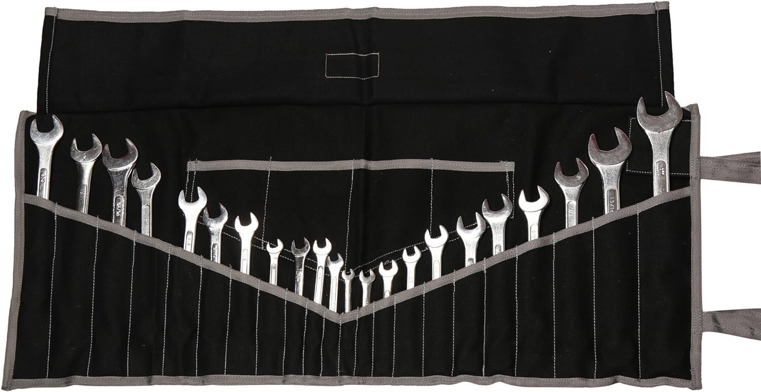 26-Pocket Handcrafted Waterproof Tool Bag – Black Heavyweight Duck Canvas