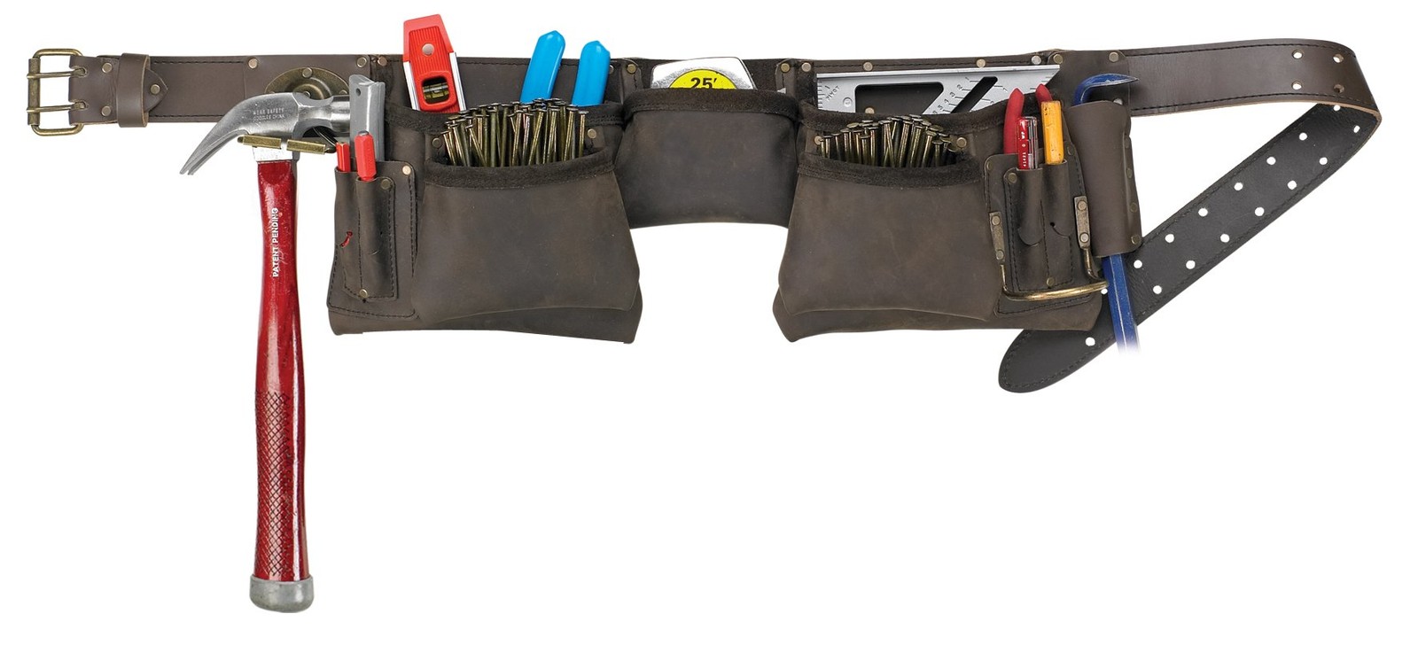 CLC 19427 Construction Work Apron, Oiled Leather, 12 Pocket,Brown,Large