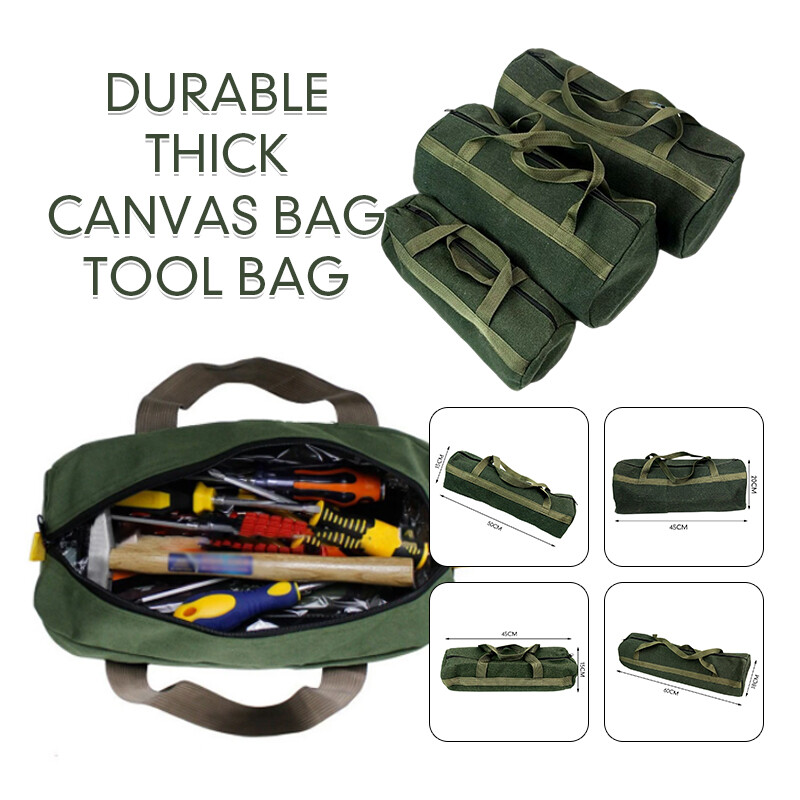 Durable Thick Canvas Pouch Tools Bag Storage Organizer Instrument Case Green