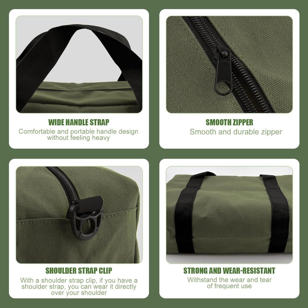 Small Tool Bag,Close Top Wide Mouth Tool Organizer Bag,Large Capacity Tool Bags