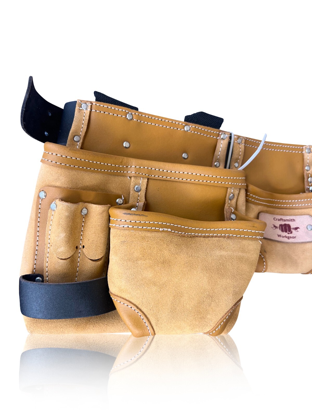 Heavy Duty Oil Tan Premium Leather Tool Belt with Carry Handles