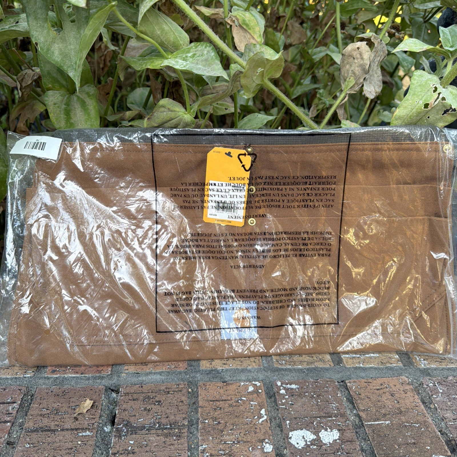 NWT Carhartt Half Apron L-XL Brown Firm Duck Half Tool Belt Pouch Brown in pkg
