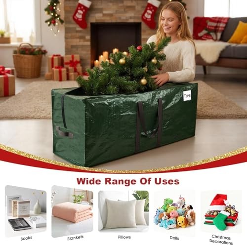 EverMerry Moving Bag, Christmas Tree Bag Fits Up to 7.5 Ft 7.5 FT Green