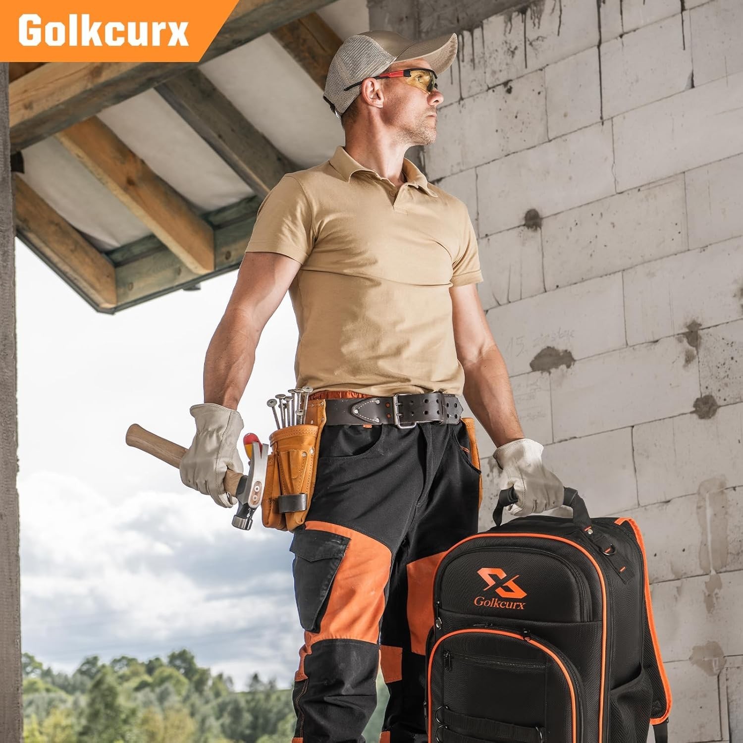 Tool Backpack, Heavy Duty Backpack Tool Bag, 1680D Tools Carrier for Electrician