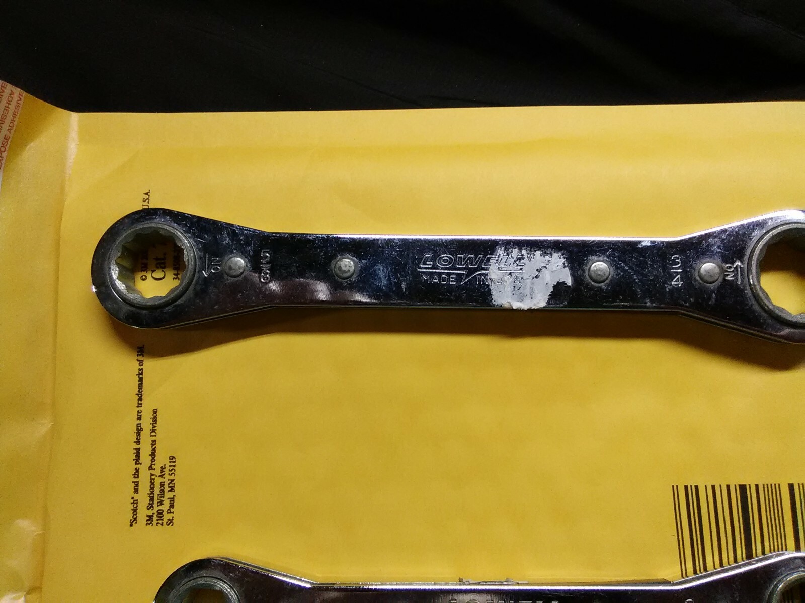 2 EA LOWELL 5/8″ x 3/4″ & 1/2″x 9/16″ DOUBLE BOX END RATCHETING WRENCH, USA