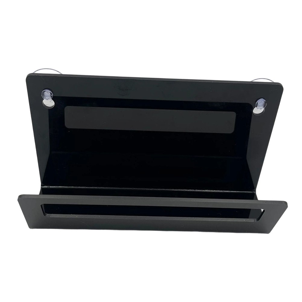 Modern Black Acrylic Sponge Holder Designed for Sink Overhang – Suction Mounted
