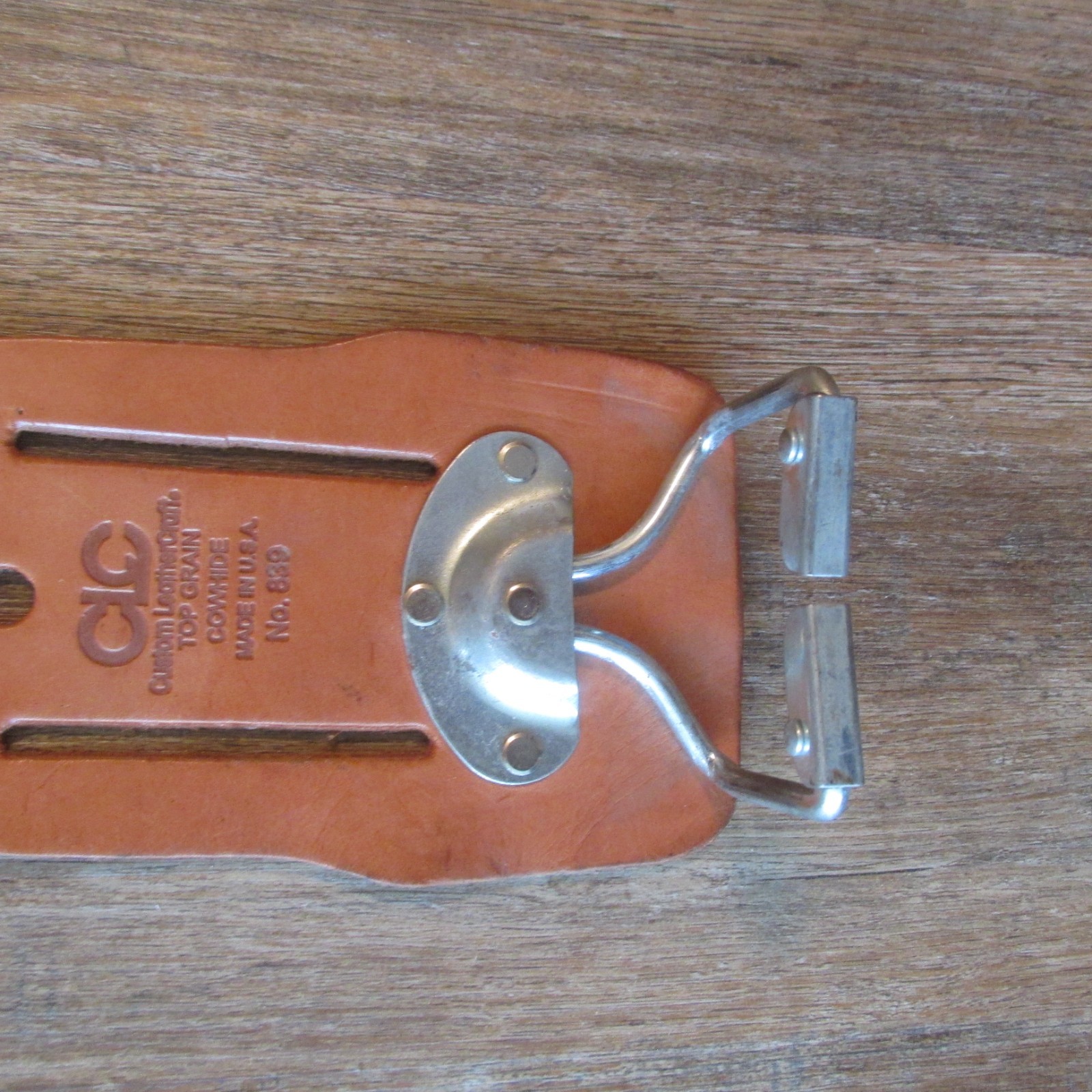 CLC TOP GRAIN COWHIDE HAMMER HOLDER Carpenter Belt METAL FLIP CRADLE W/O LABEL!!