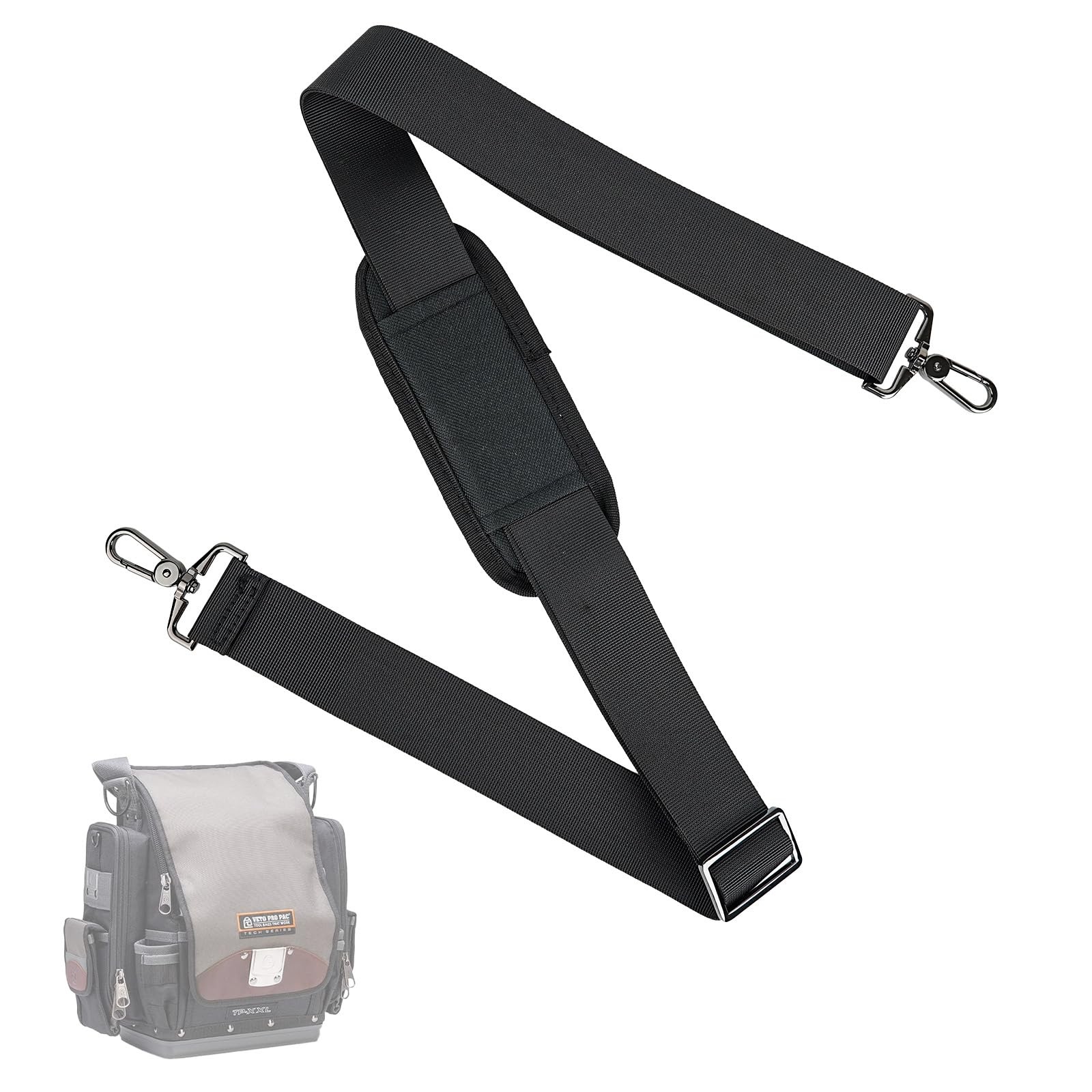 63″ Padded Adjustable Shoulder Strap with Veto Pac, Durable Bag Strap with He…