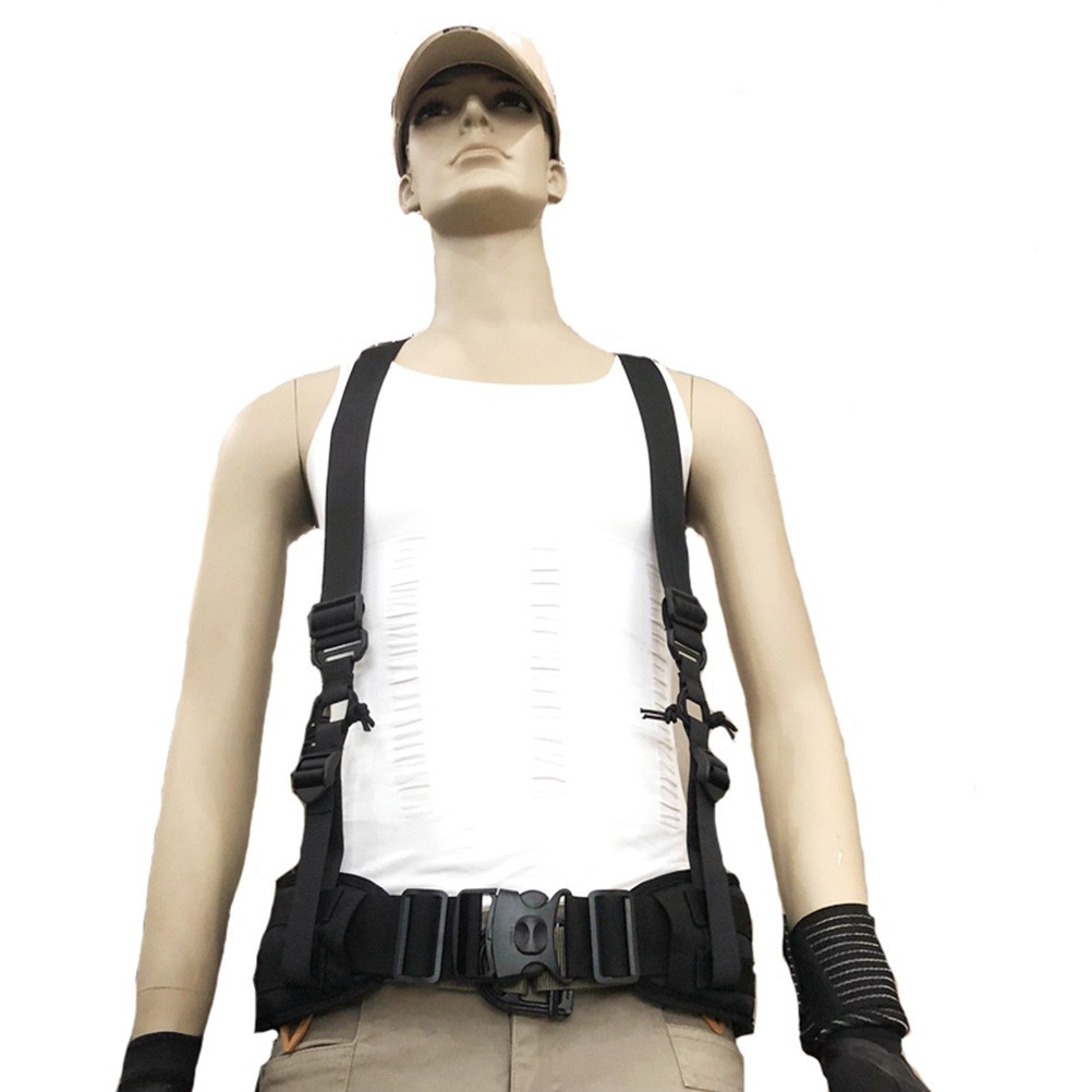 Black Adjustable Heavy Duty Suspenders Bag Durable X Back for Outdoor Work