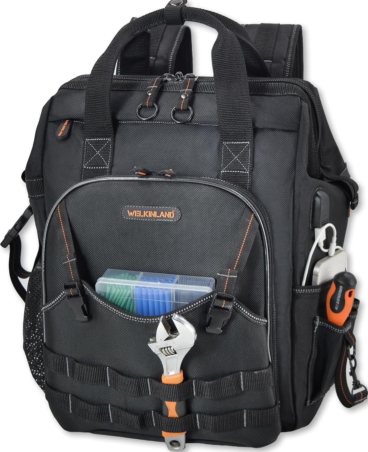 WELKINLAND 55-Pockets Tool Backpack, Tool Bag Backpack, Backpack Tool Bag, Tool