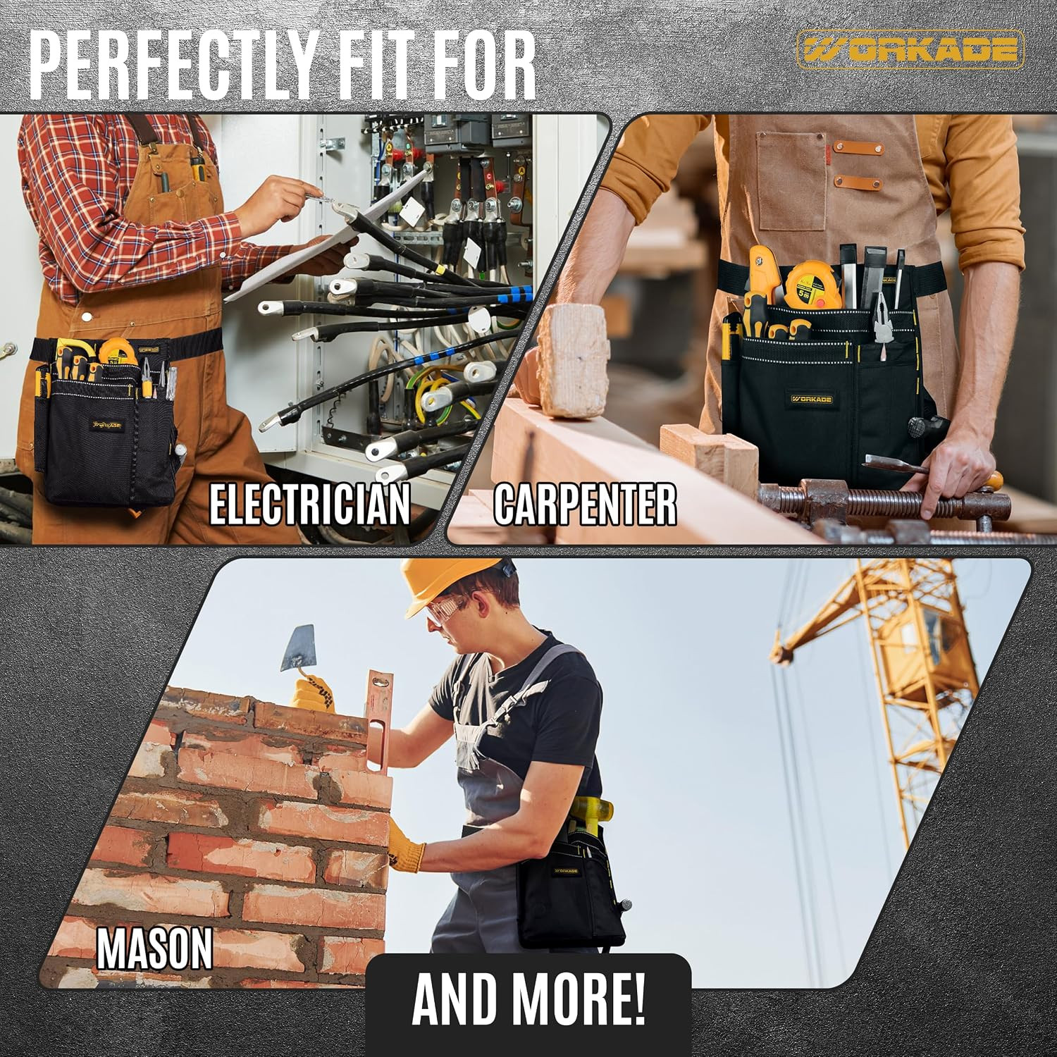 Magnetic 8-Pockets Single Side Tool Belt for Men & Women–Adjustable