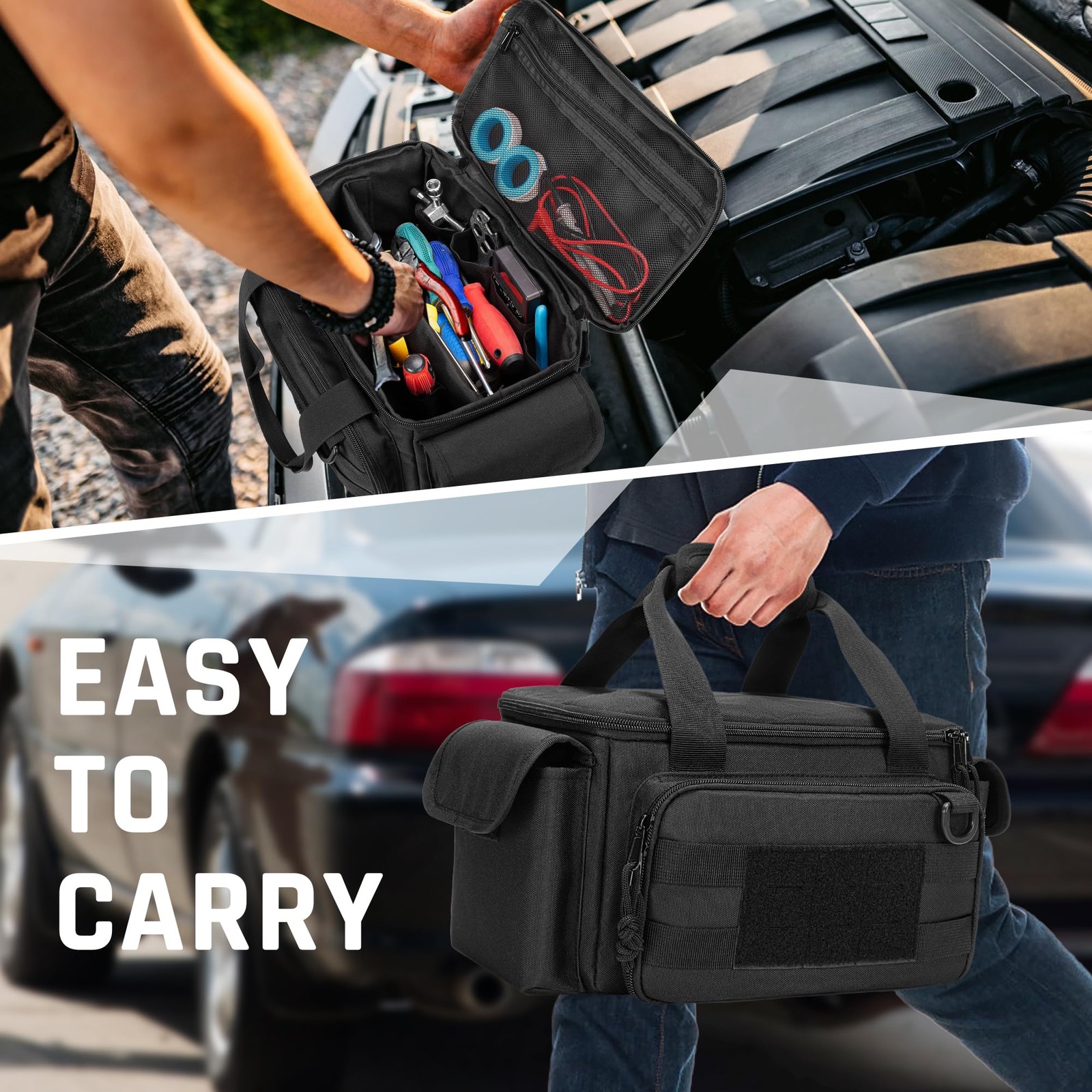 Durable Tool Bag with Padded Bottom and Anti-Friction Storage Solutions