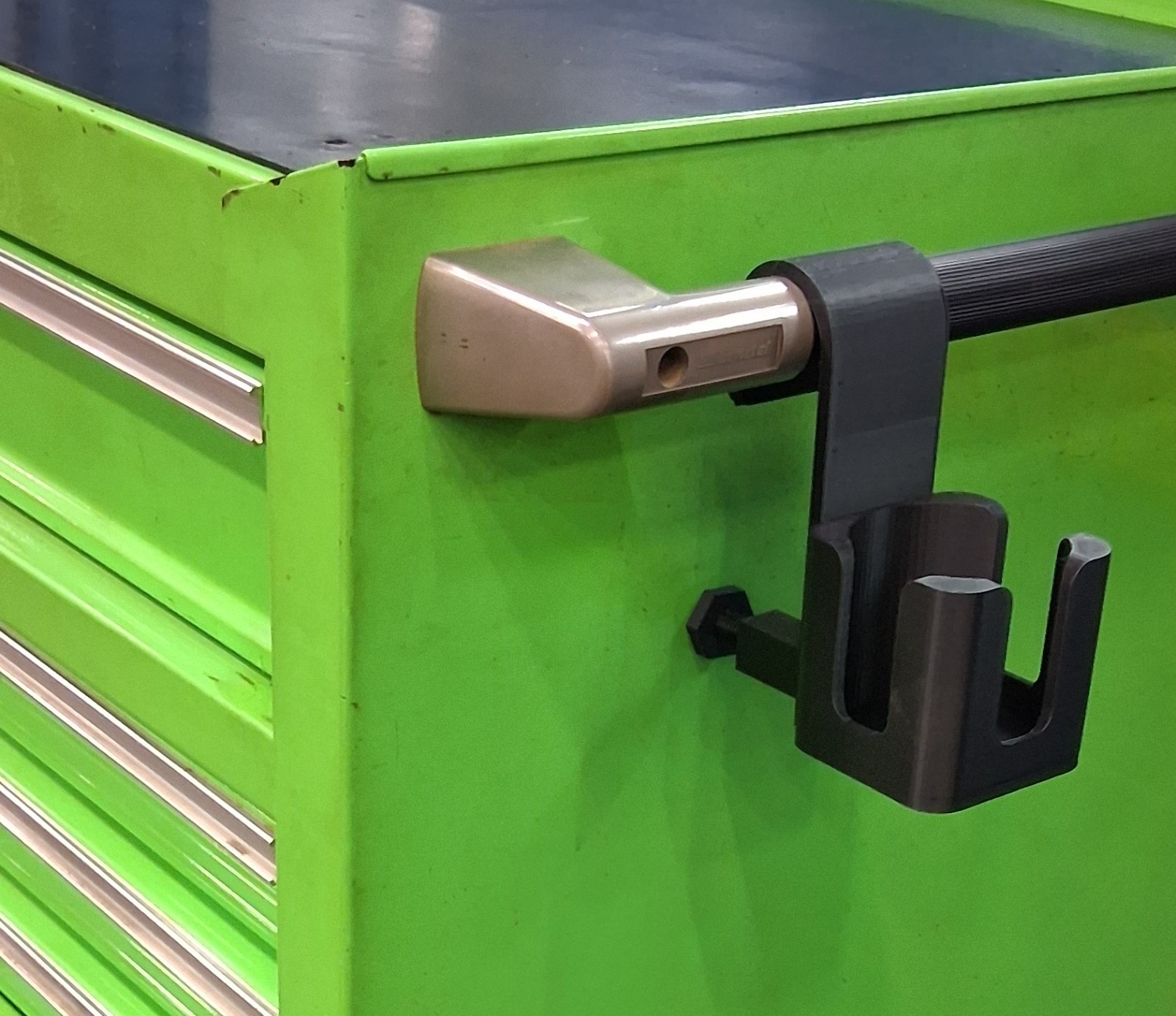 Tool Box Handle Can/Bottle Holder/Hanger with Adjustable Foot for Stability.