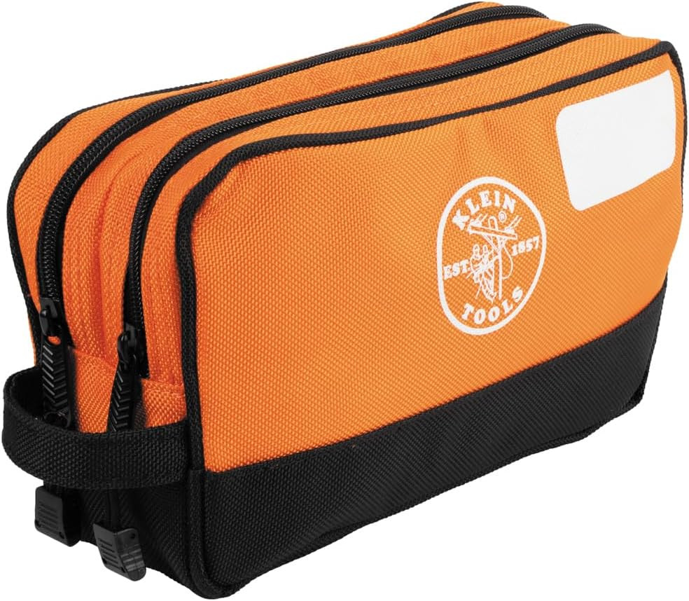 KLEIN TOOLS Tool Pouch, Dual Compartments, Heavy-Duty Tool Bag Organizer, Multip