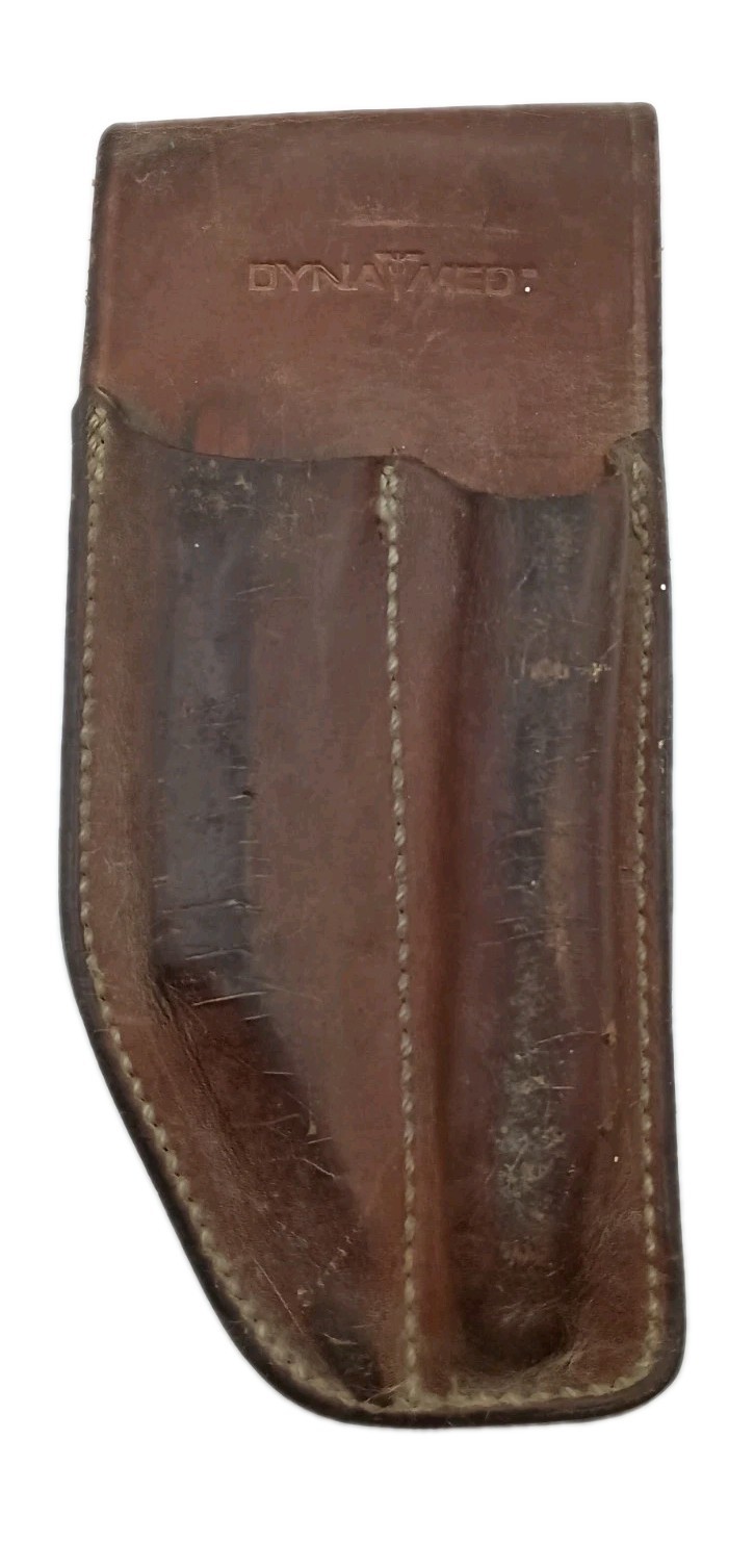 Dyna Med Medium Brown Leather 2 Scissors Sheath with Snaps Electrical Belt Loop