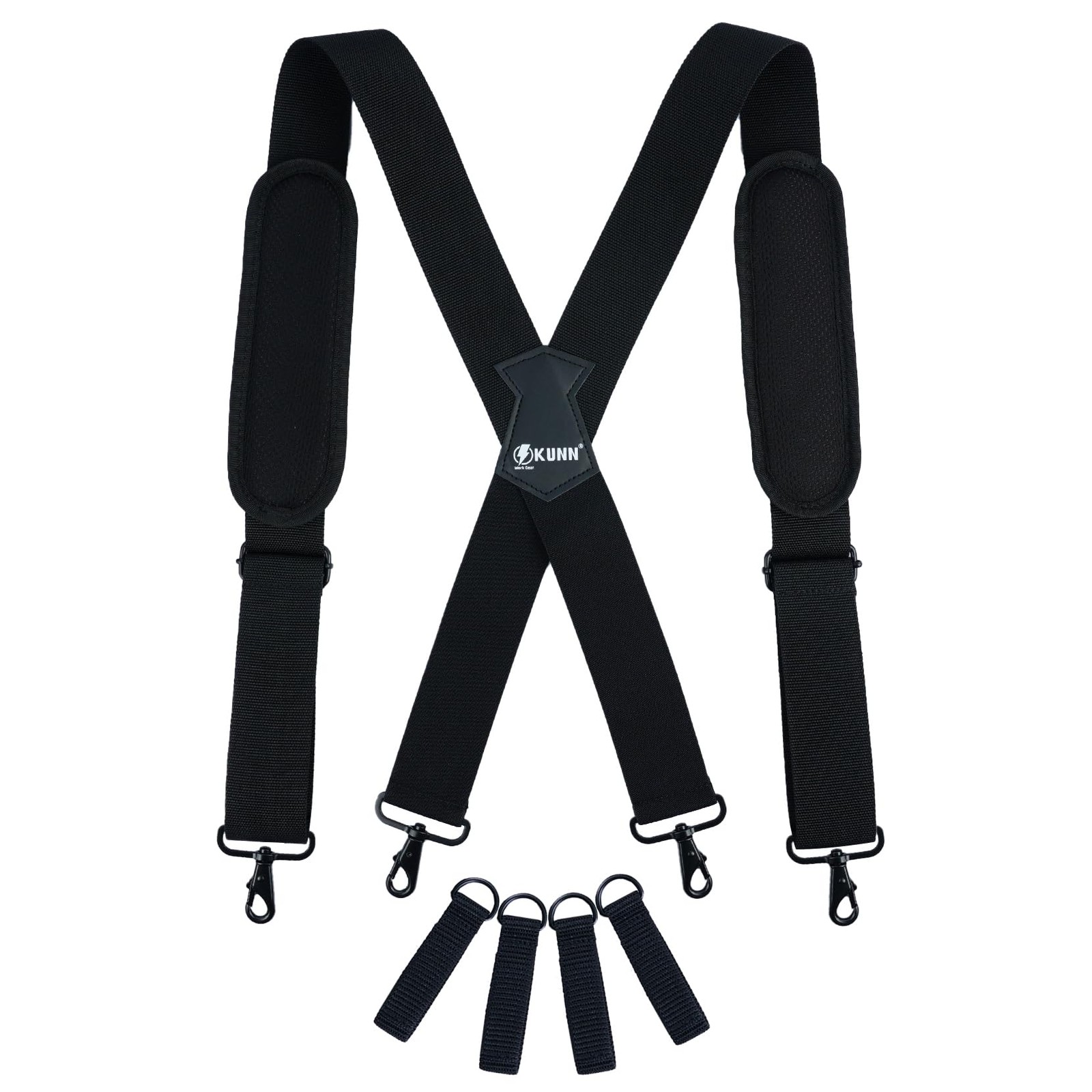 Tool Belt Suspenders Removable Padded Shoulder Work Suspenders with 4Pcs Atta…