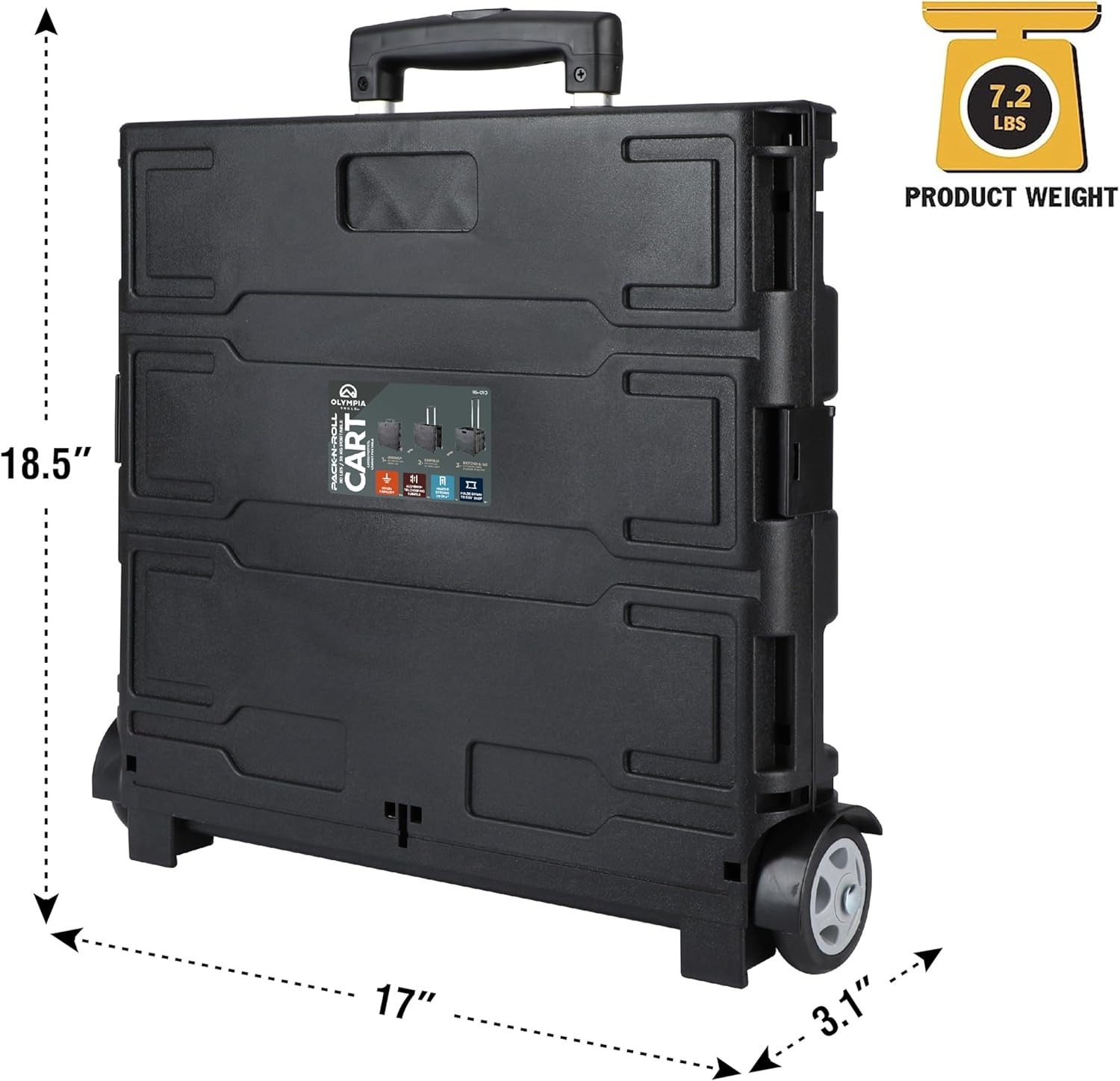Professional-Grade Portable Tool Box with 2 Wheels – Folds for Easy Storage