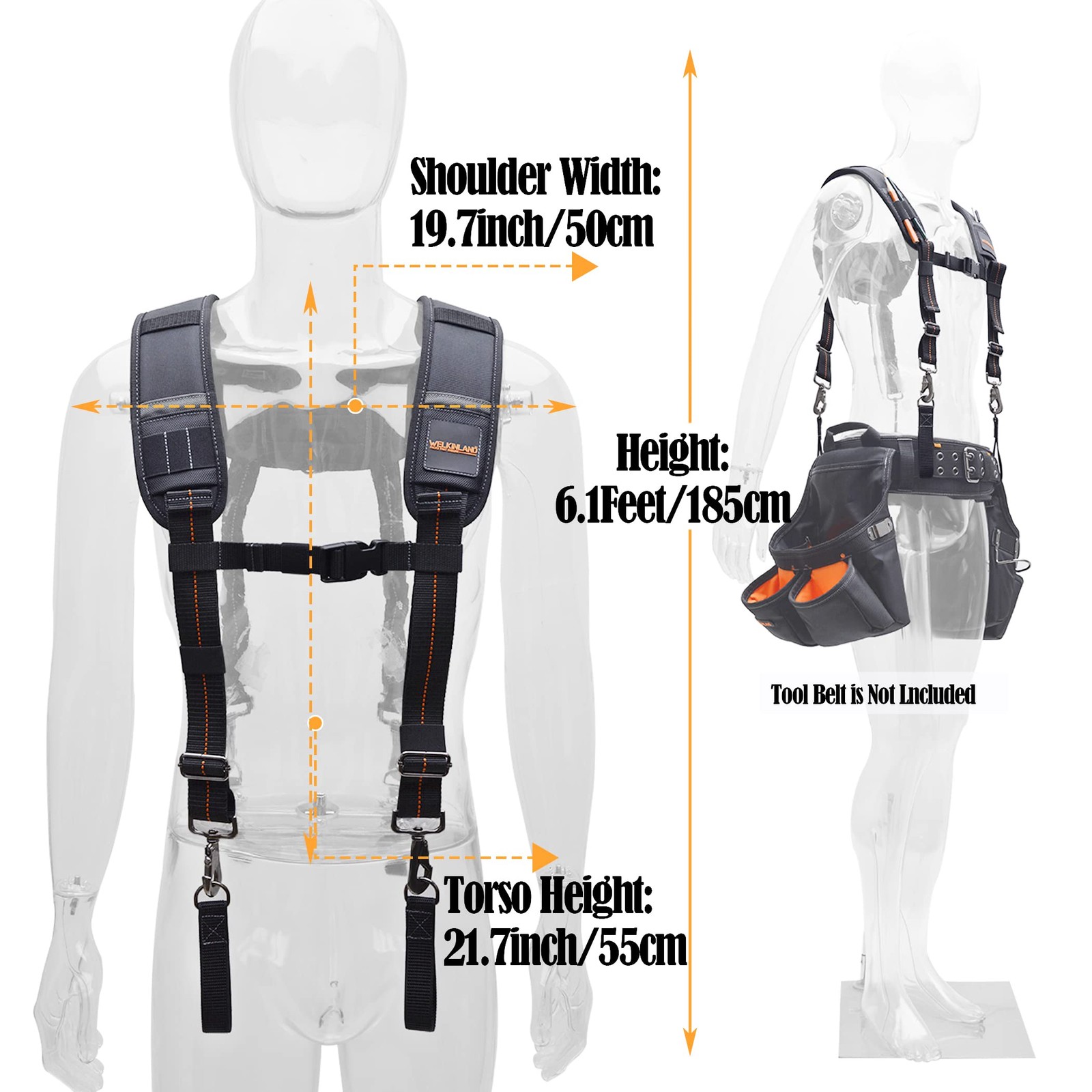 Mens Tool Belt Suspenders Nail Bag Construction Carpenter Heavy Duty Work Gear