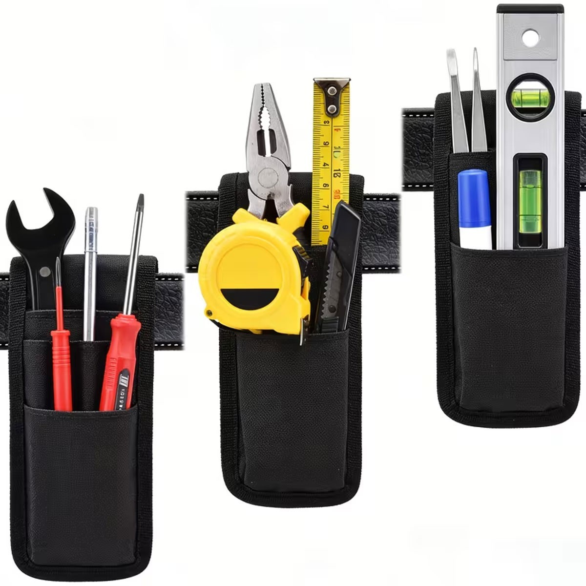 2x Tool Belt Pouch Small Lightweight Compact Tool Holder Nylon Organizer Pocket