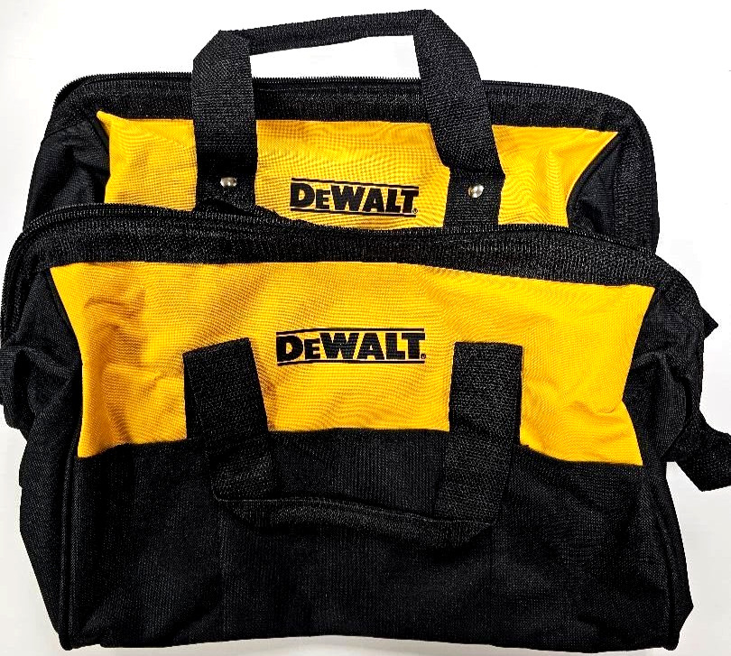 2) Dewalt Tool Bag Case 15″ x 10 x 9 Canvas For 20V Drill, Battery, Pocket Rails