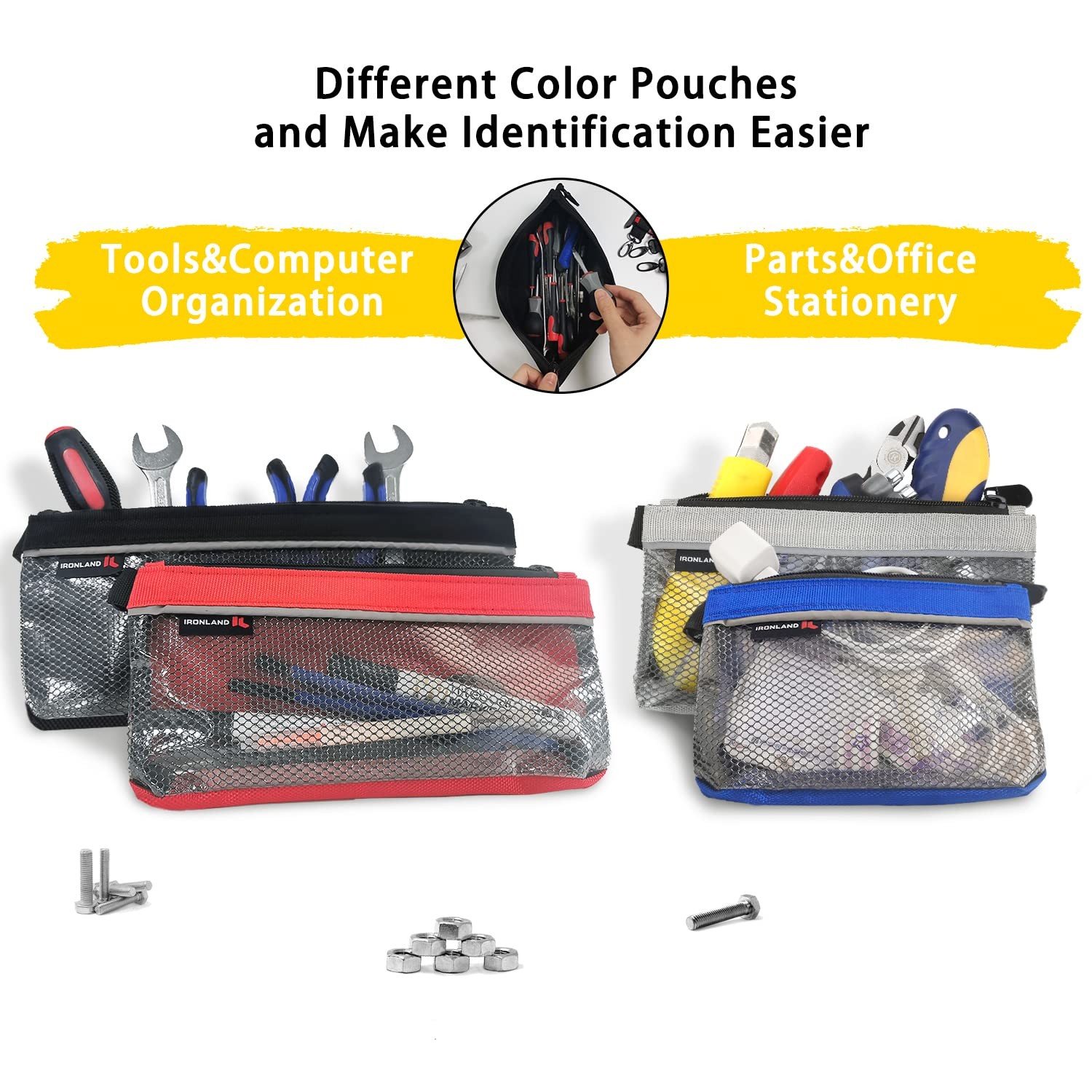 Zipper Pouches, Small Tools Bag, Waterproof Mesh Pouches, Tool Zipper Pouch, …