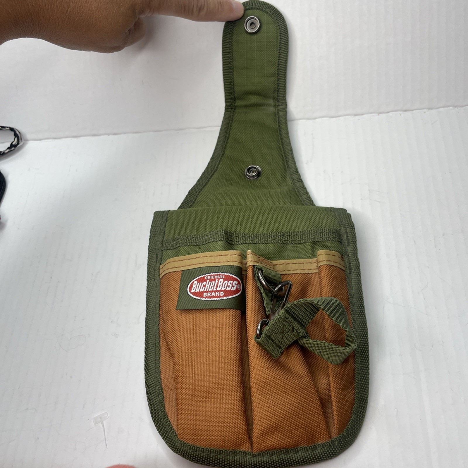 Original Bucket Boss Canvas Utility Tool Pouch Belt Loop Snap On 5 Pocket + Clip