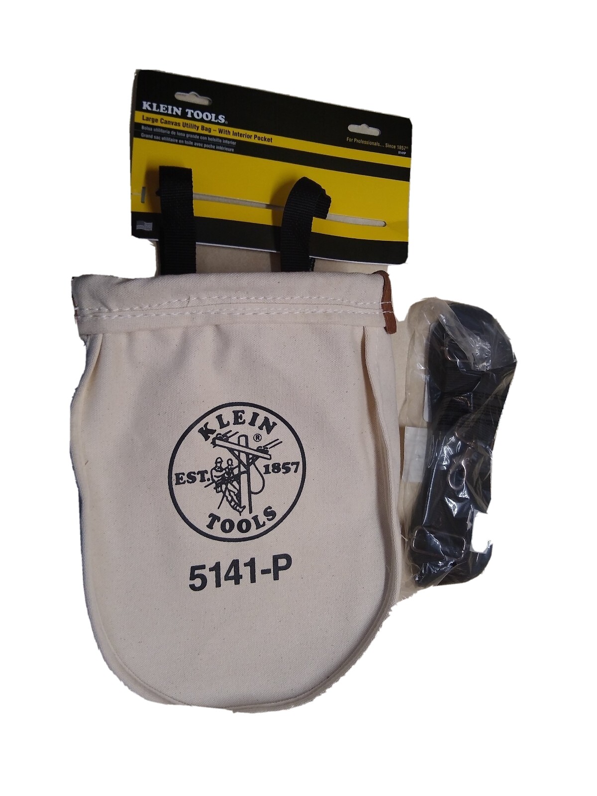 KLEIN TOOLS 5141P Tool Bag, Heavy #8 Natural Canvas, 1 Pockets, Tan, 12″ Height