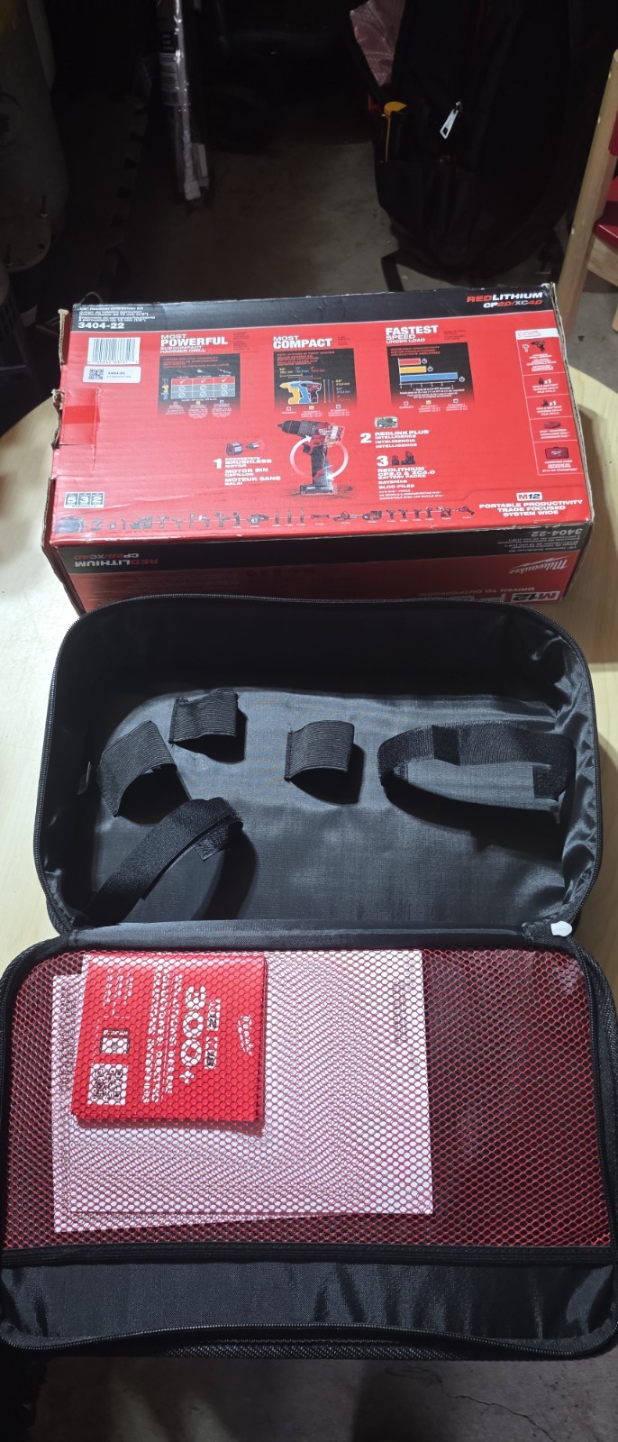 Milwaukee M12 FUEL Small Tool Bag Red/Black Zipper Closure 13x6x8 in