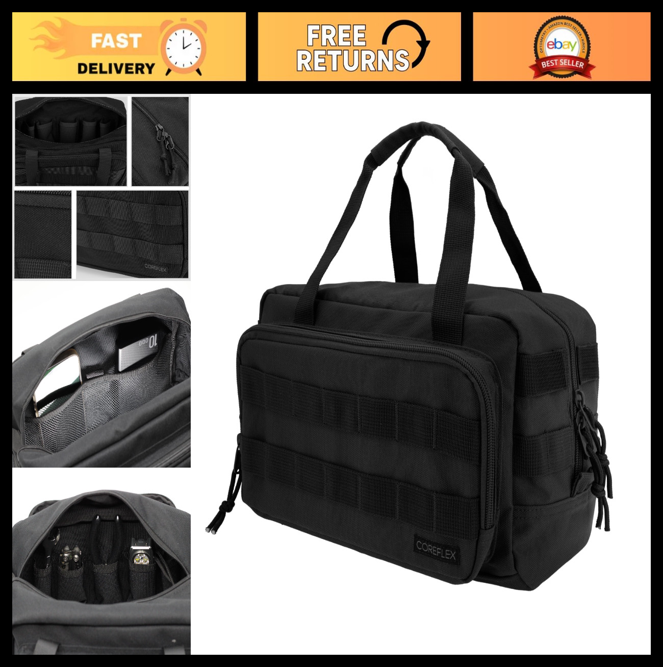 Heavy Duty 12″ Tactical Tool Bag – Multi-Purpose EDC Gear for Mechanics, Carpent