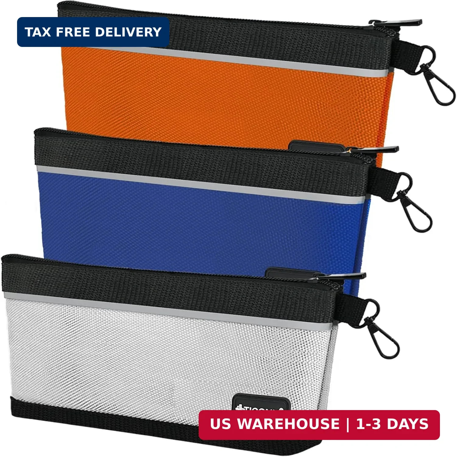TICONN Tool Pouches with Zipper, 1680D Oxford Small Tool Bags, Waterproof Utilit
