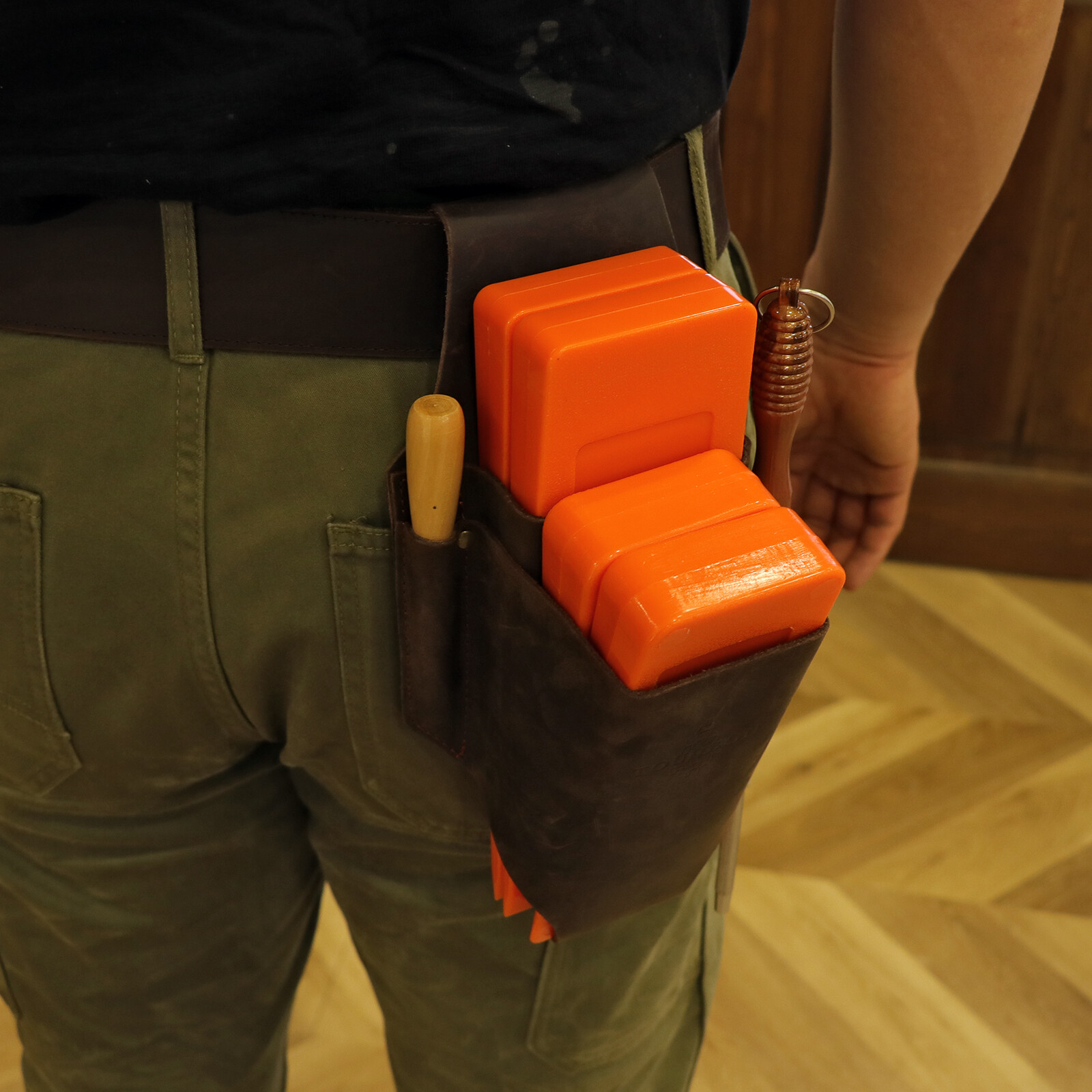 Leather Tool Holder Belt Storage Tree Logger Wedge Holster File Case Bag