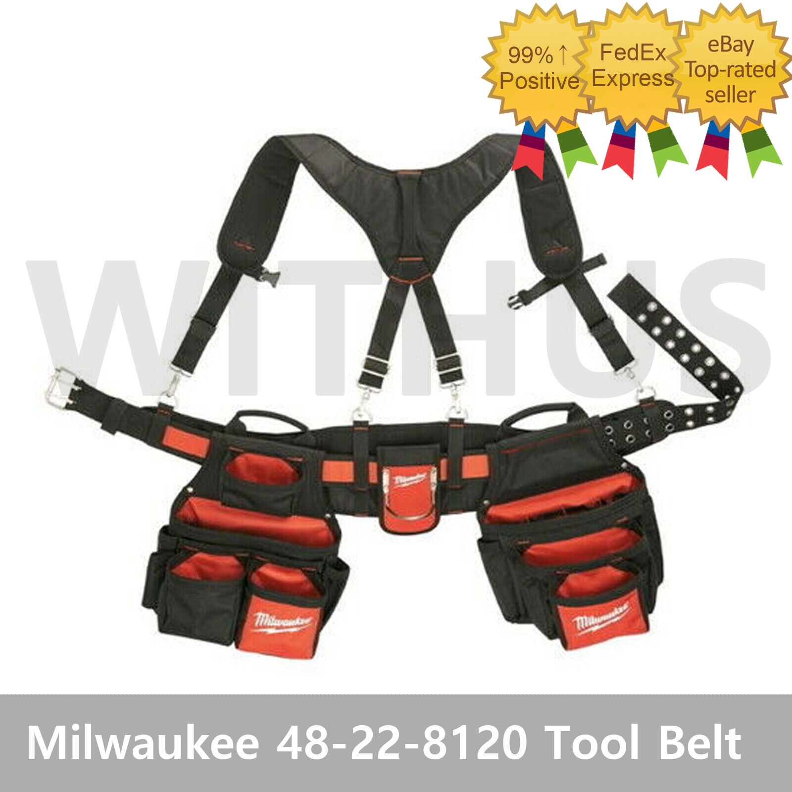 Milwaukee 48-22-8120 Contractor Belt w/Suspension Rig Tool Belt Fedex Tracking