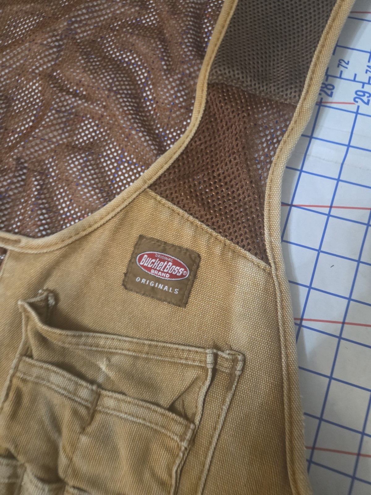 BUCKET BOSS 14-Pocket Canvas Tool Work Apron Large #1 Carpenter Vest Brown