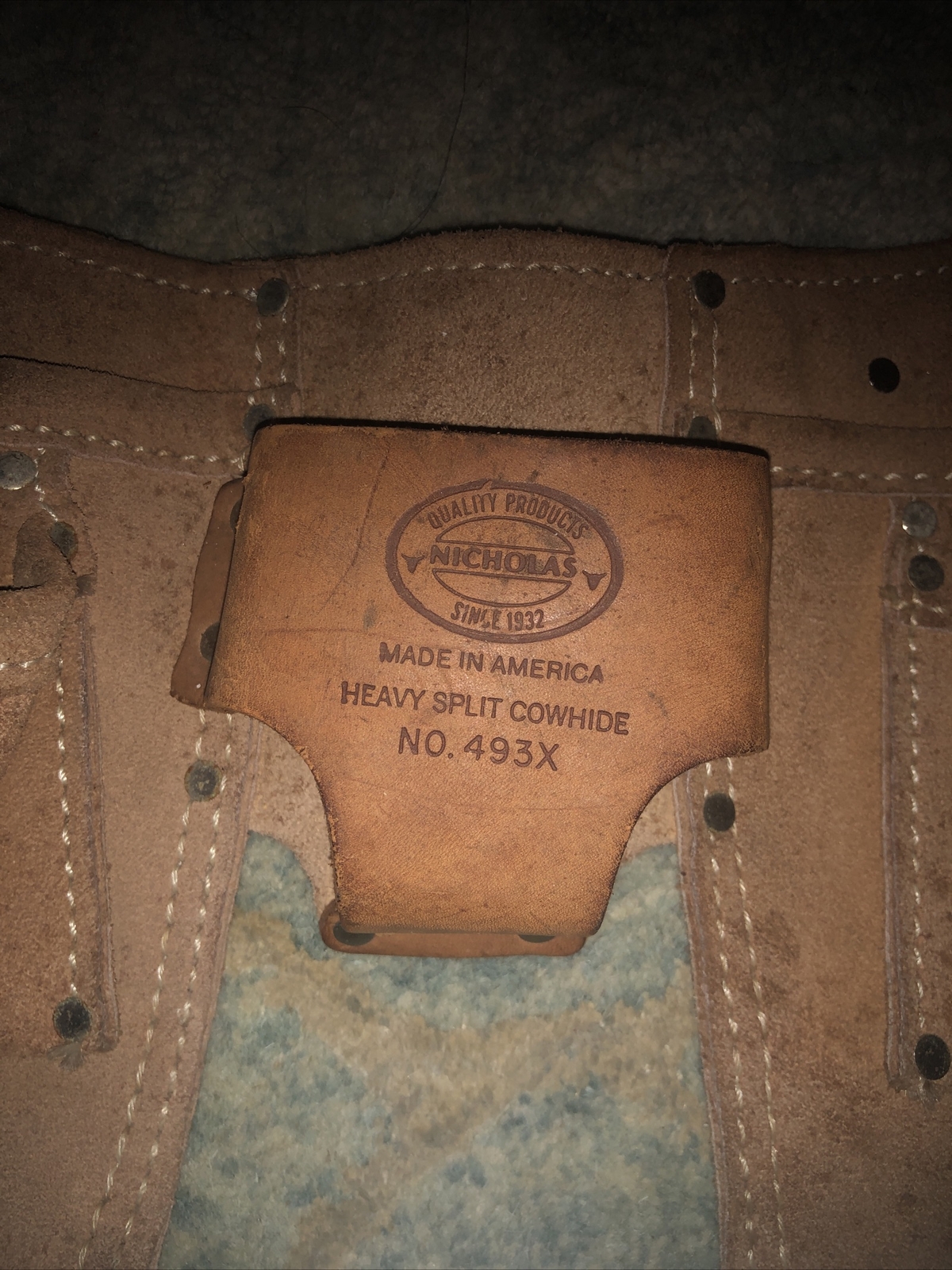Nicholas Heavy Split Cowhide Tool Belt No. 493X Tool Belt Pouch