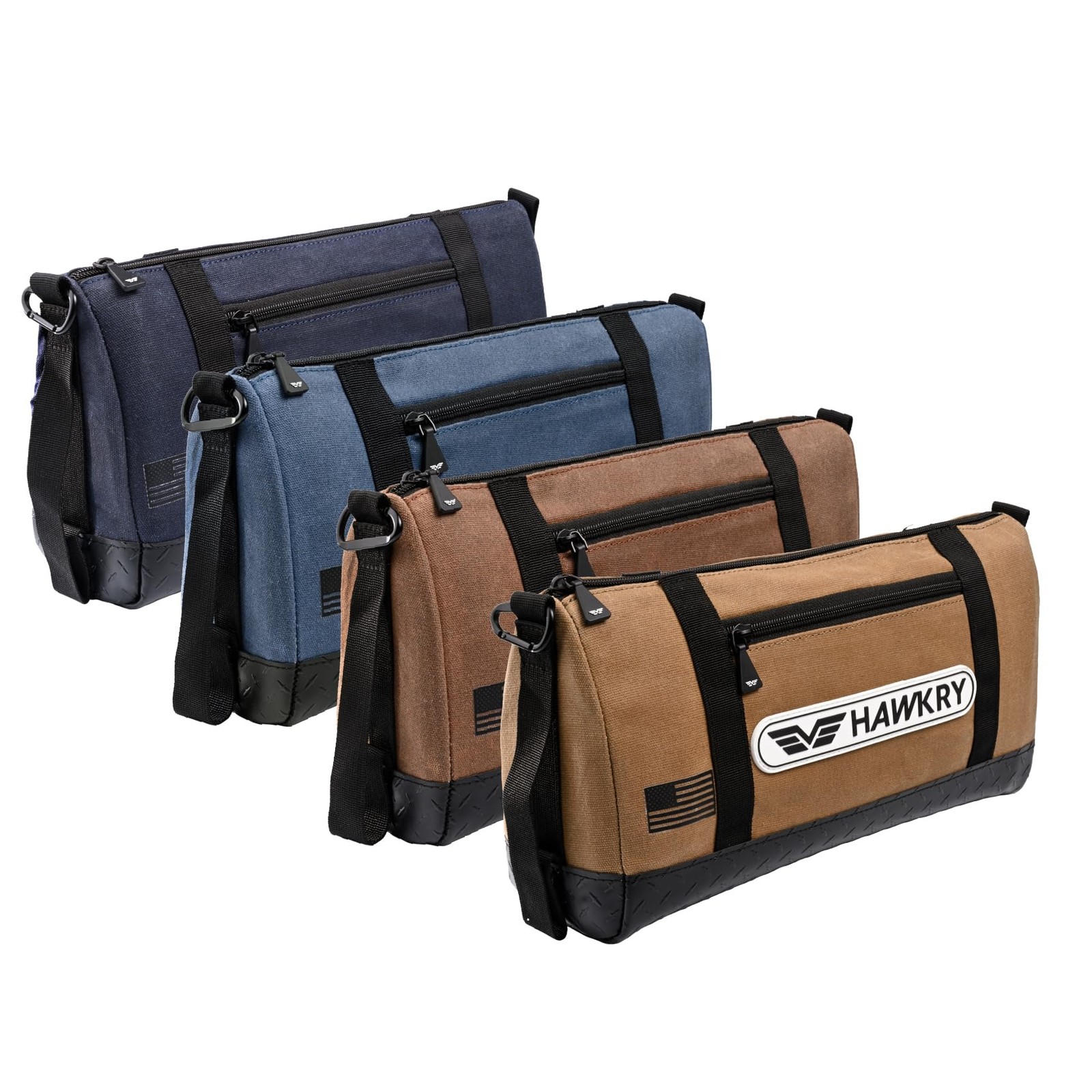 HAWKRY Canvas Tool Pouch Set 4 Pack – Heavy Duty Tool Organizer Bags with Zip…